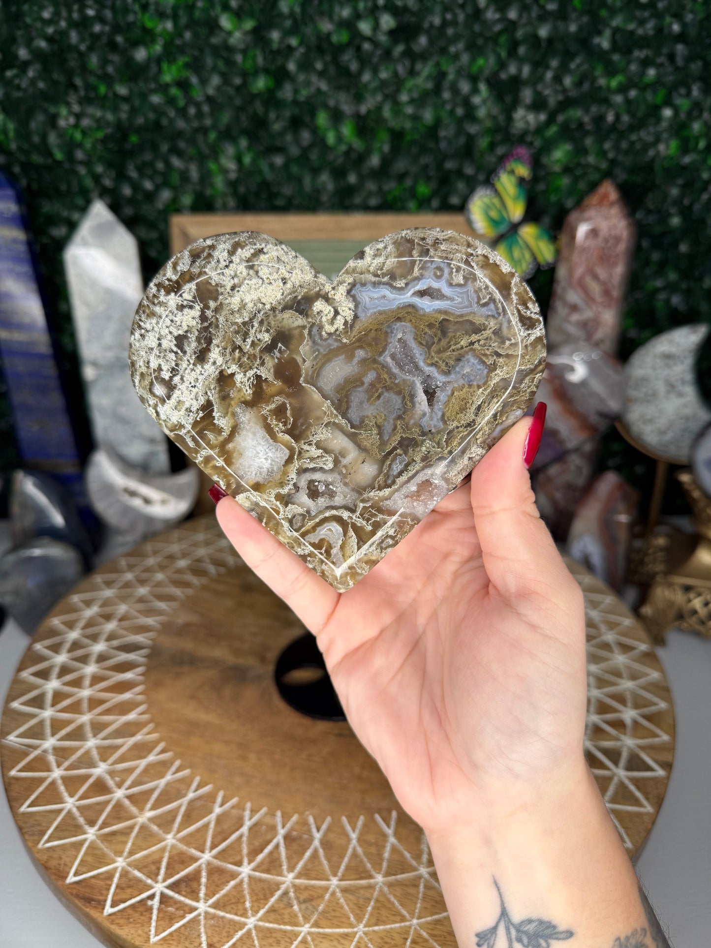 Moss Agate Heart