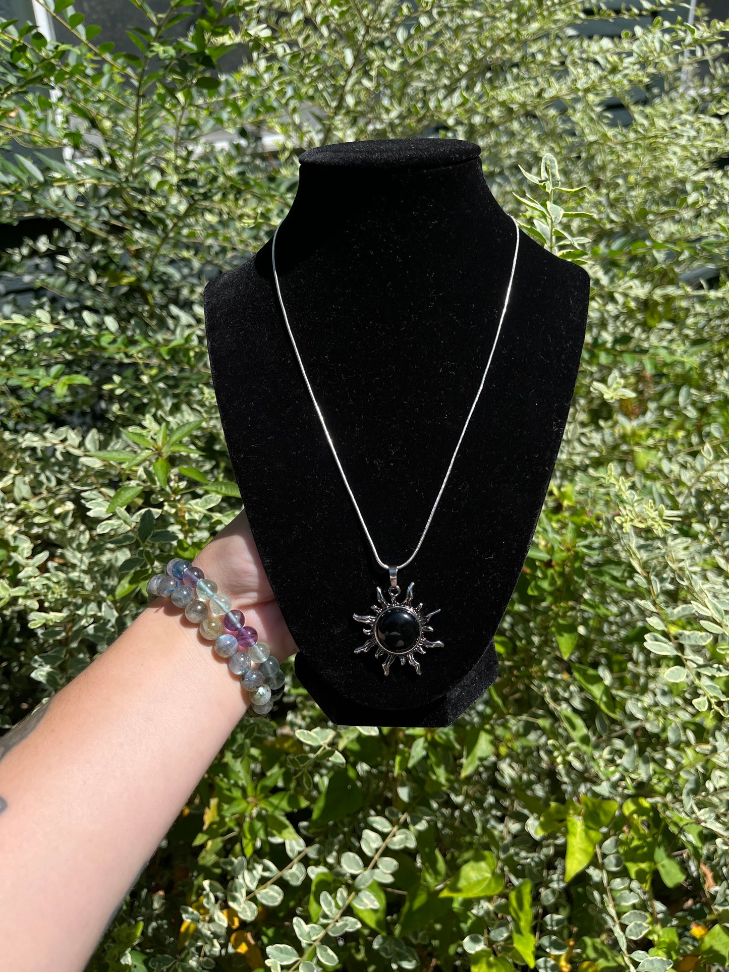 Obsidian Sun Necklaces