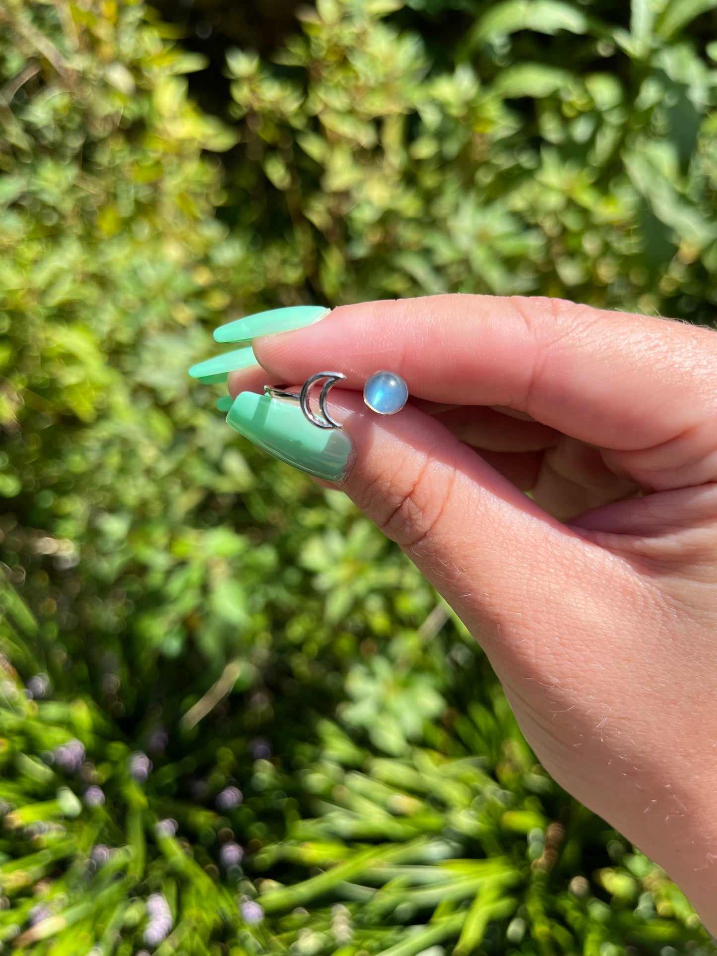 Labradorite Moon Rings