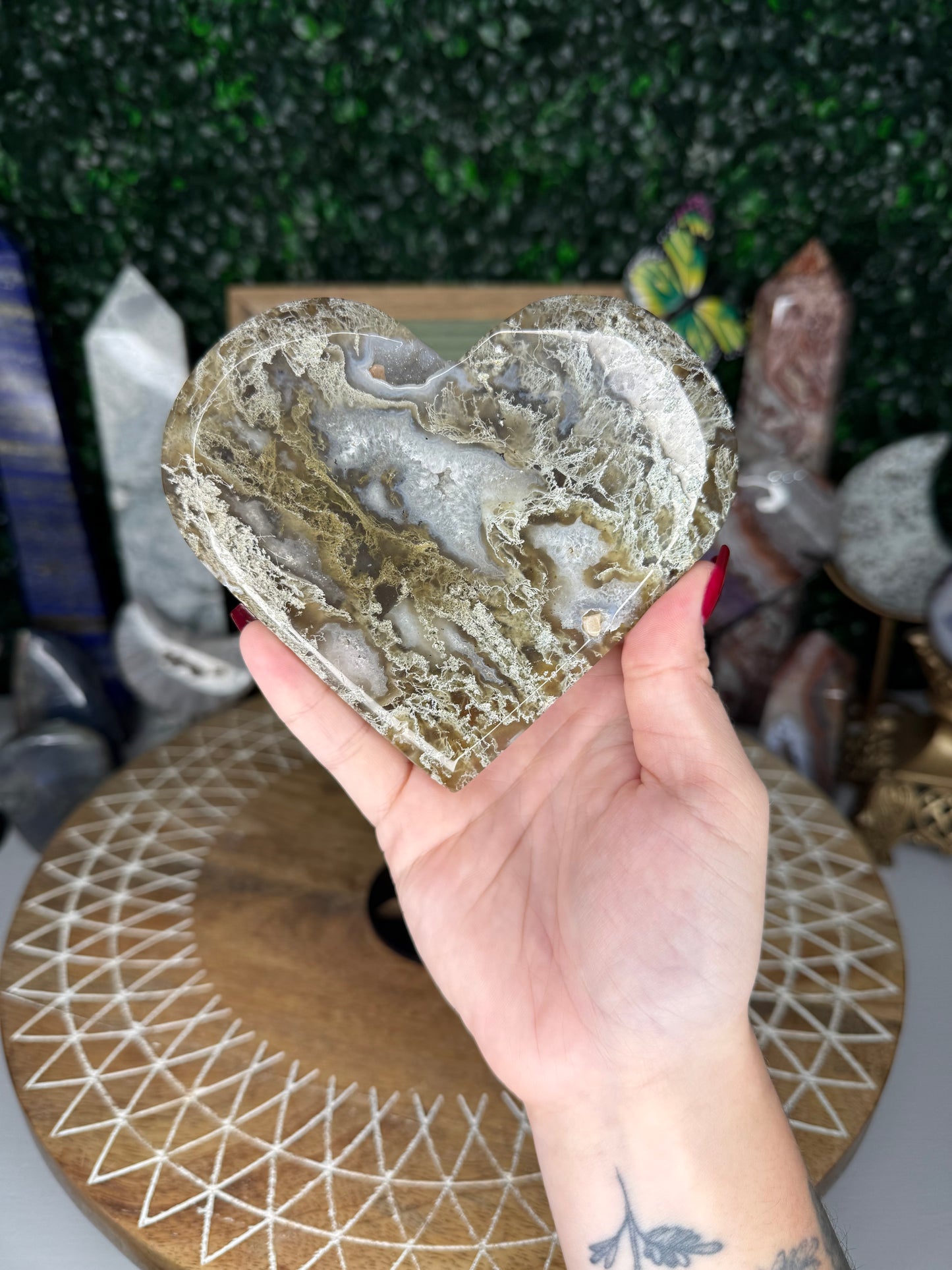 Moss Agate Heart