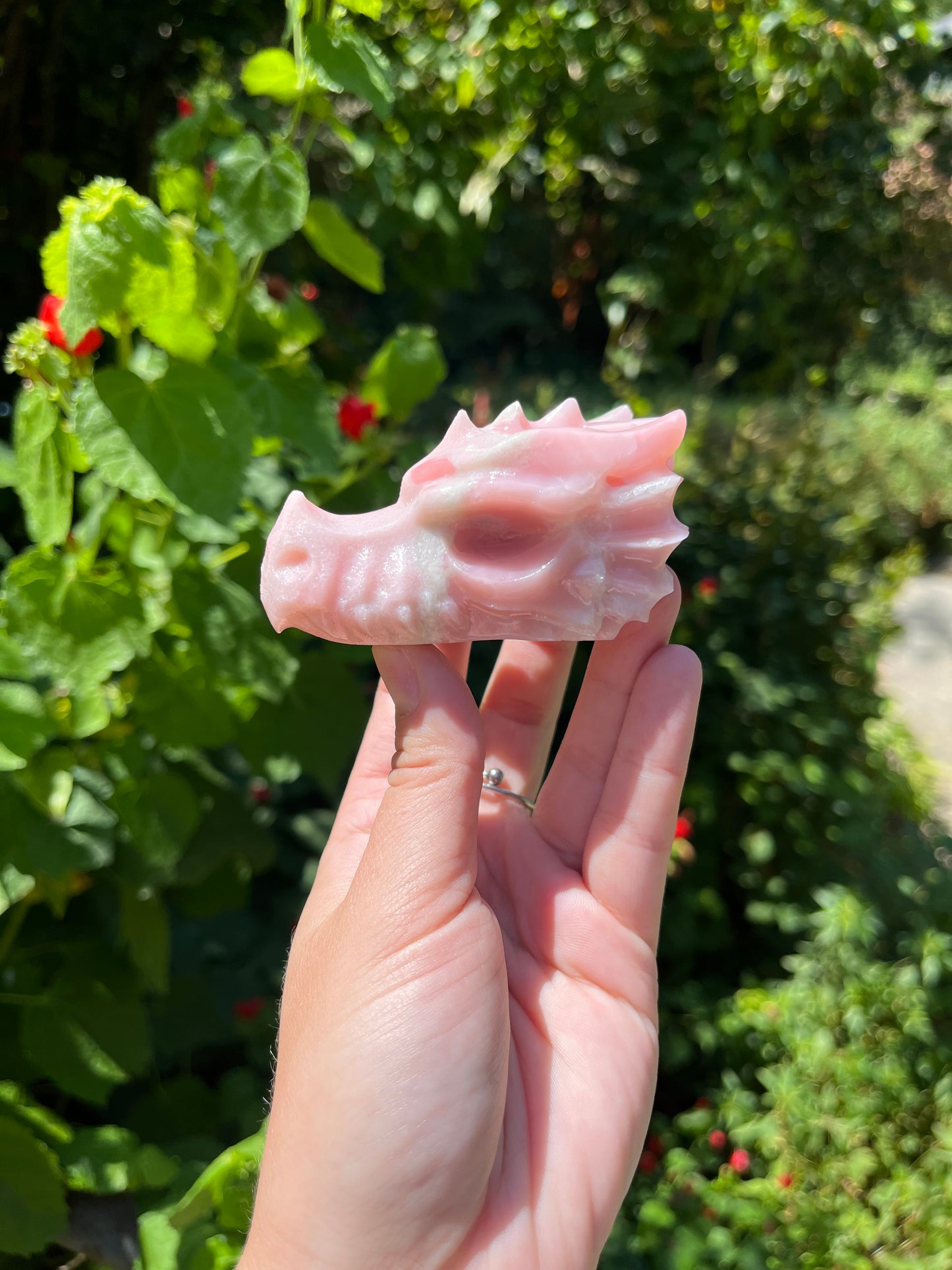 Pink Opal Dragon Head