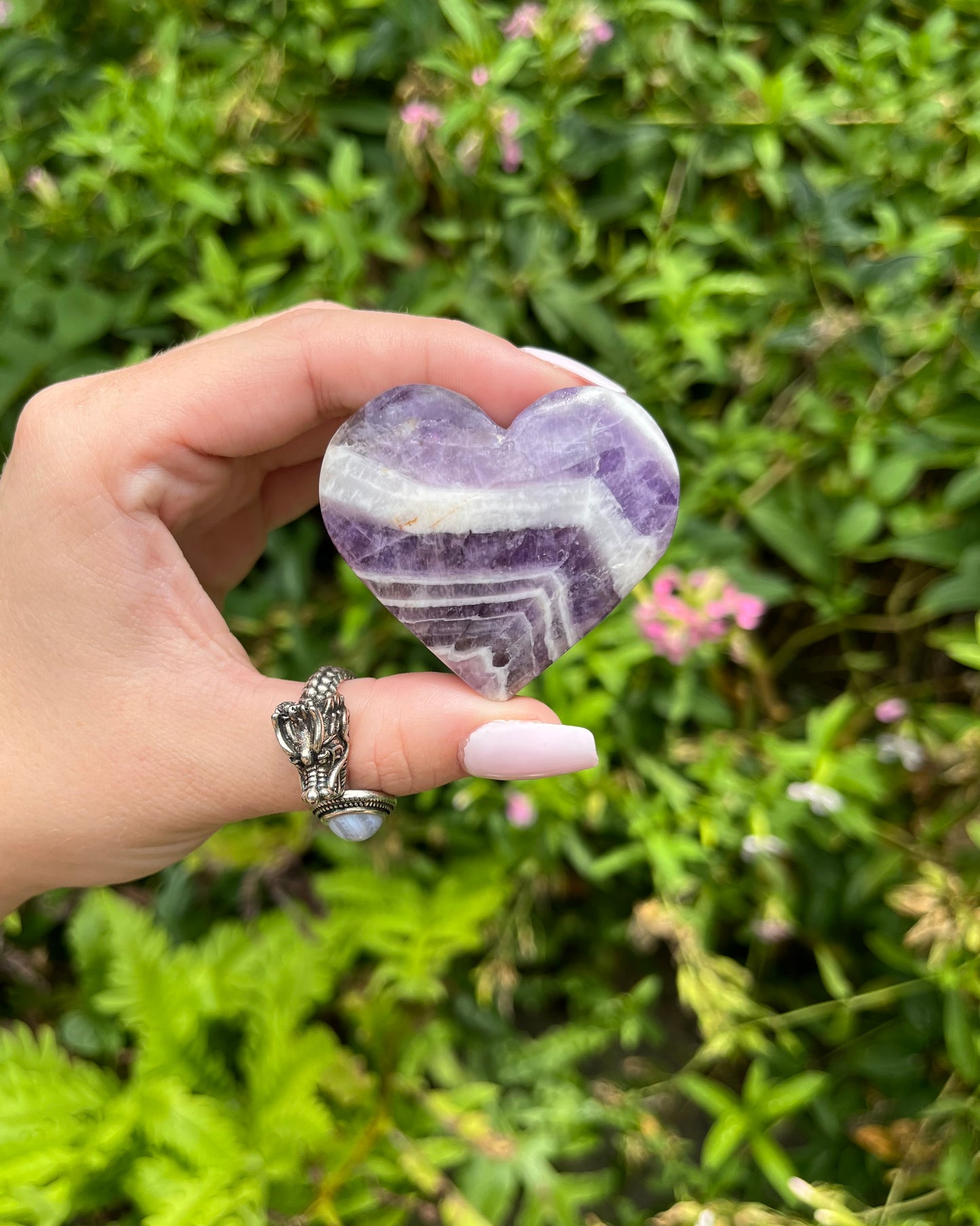 Chevron Amethyst Hearts