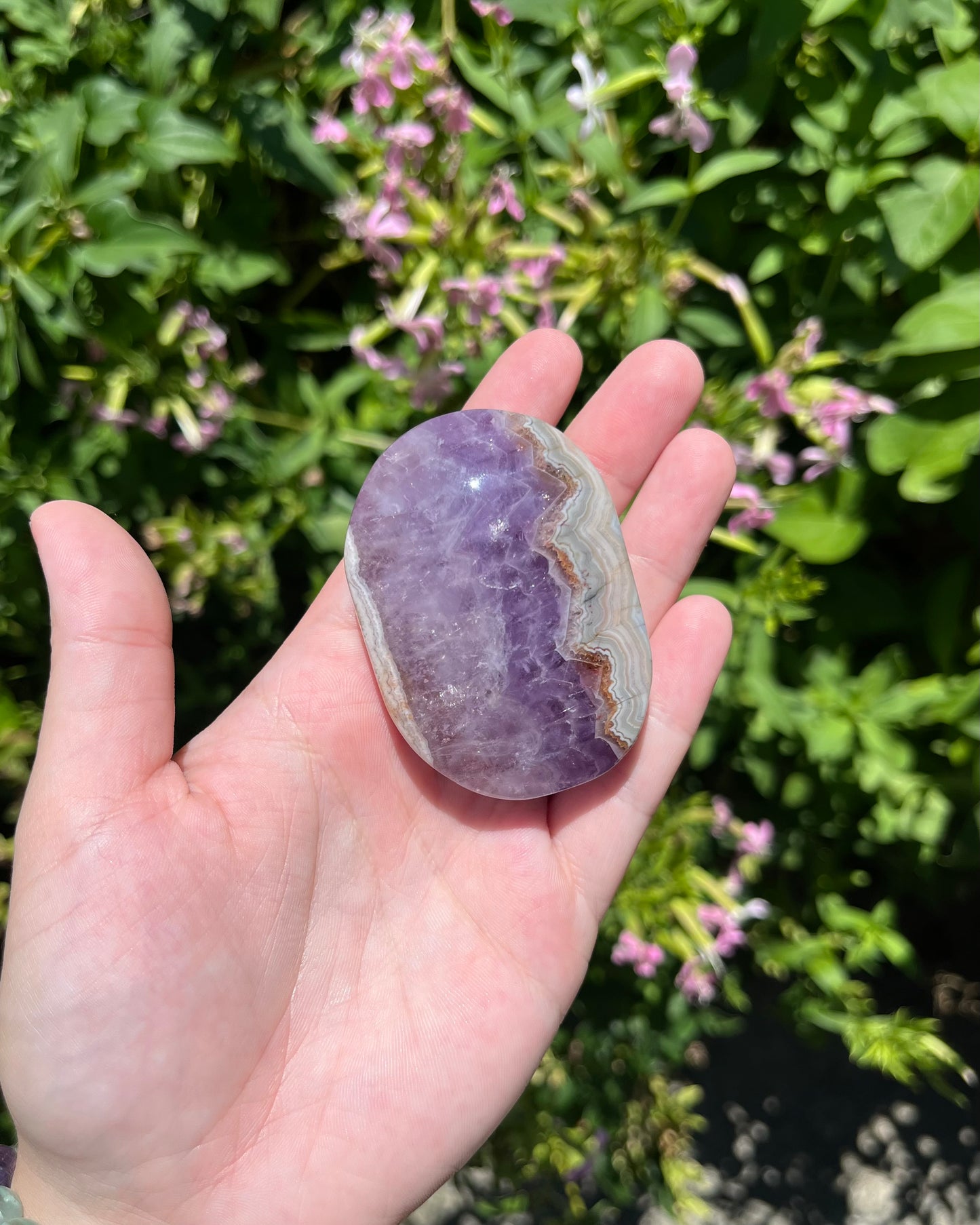 Amethyst Agate Palm Stones