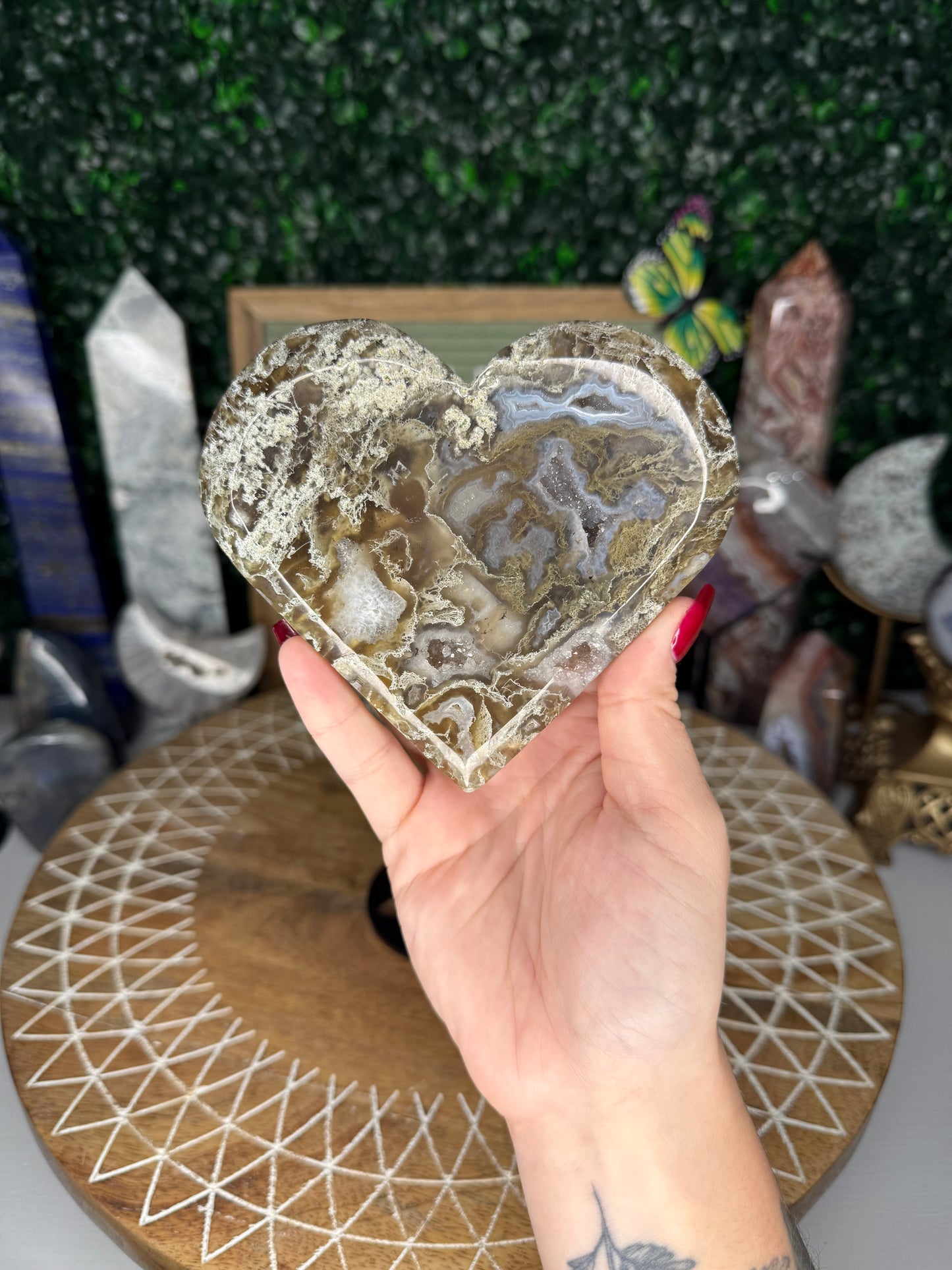 Moss Agate Heart