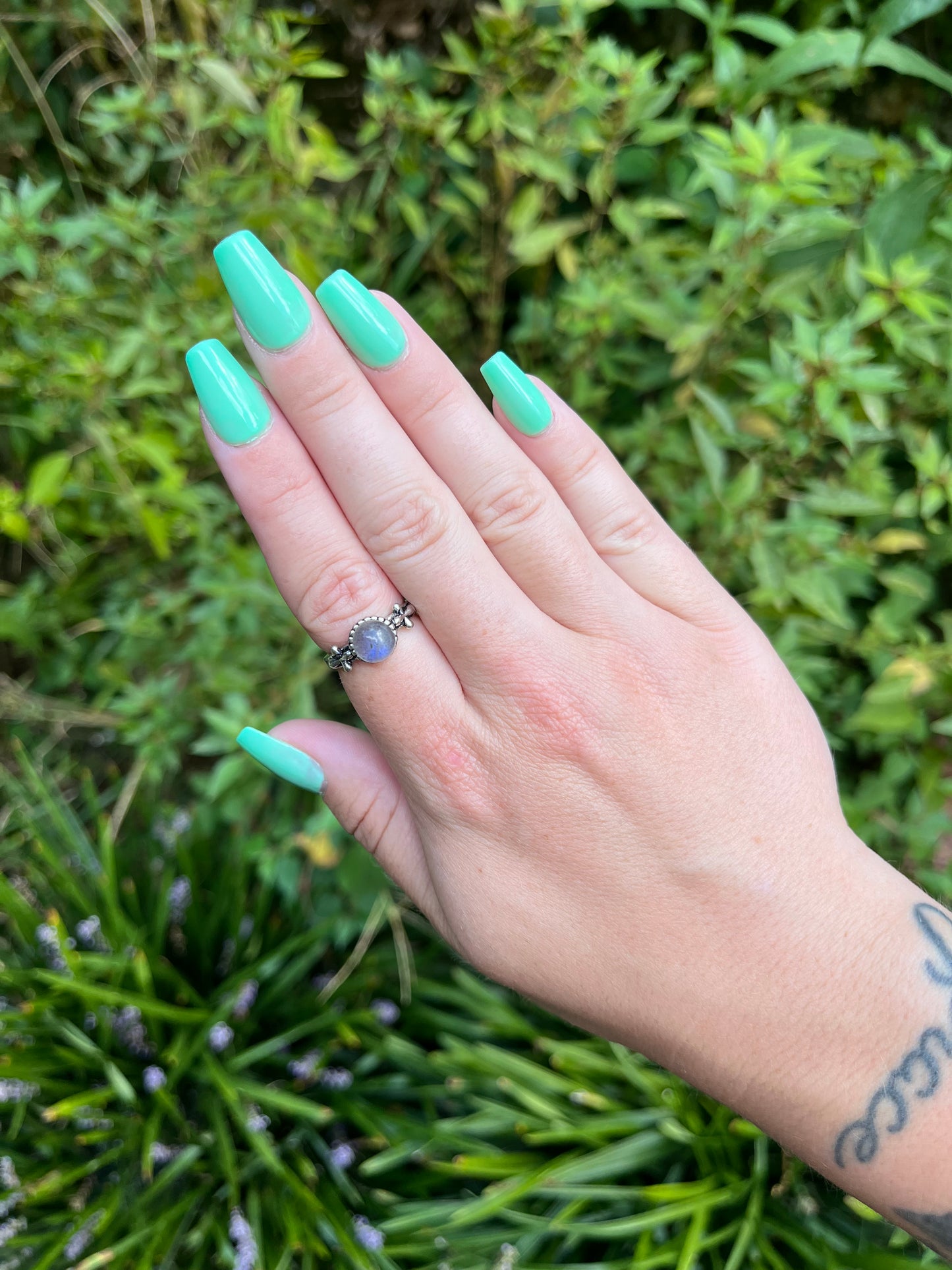 Labradorite Sunflower Rings