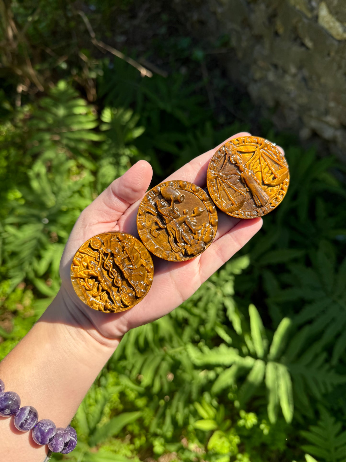 Tiger’s Eye Zodiac Carvings