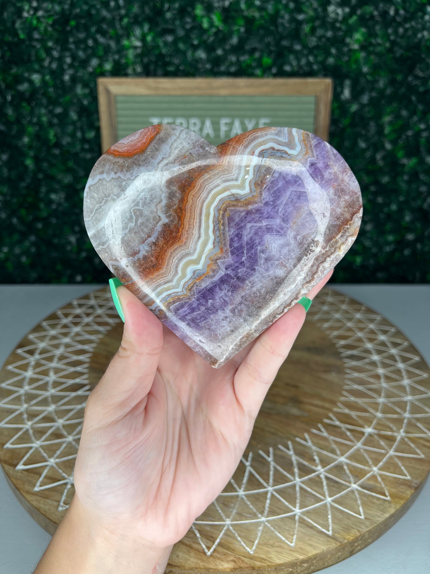 Amethyst Crazy Lace Agate Heart