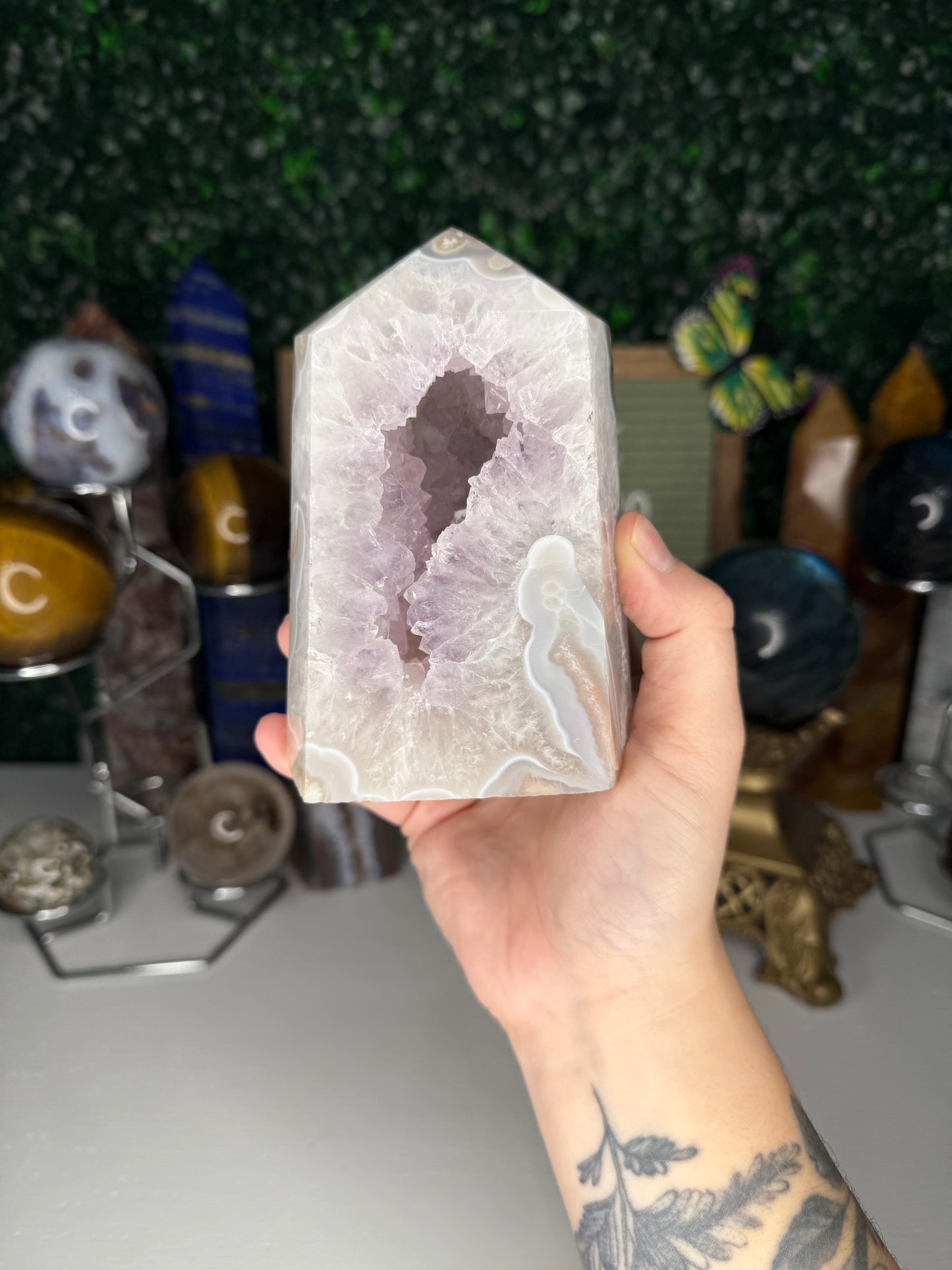 Amethyst Mixed Flower Agate Tower