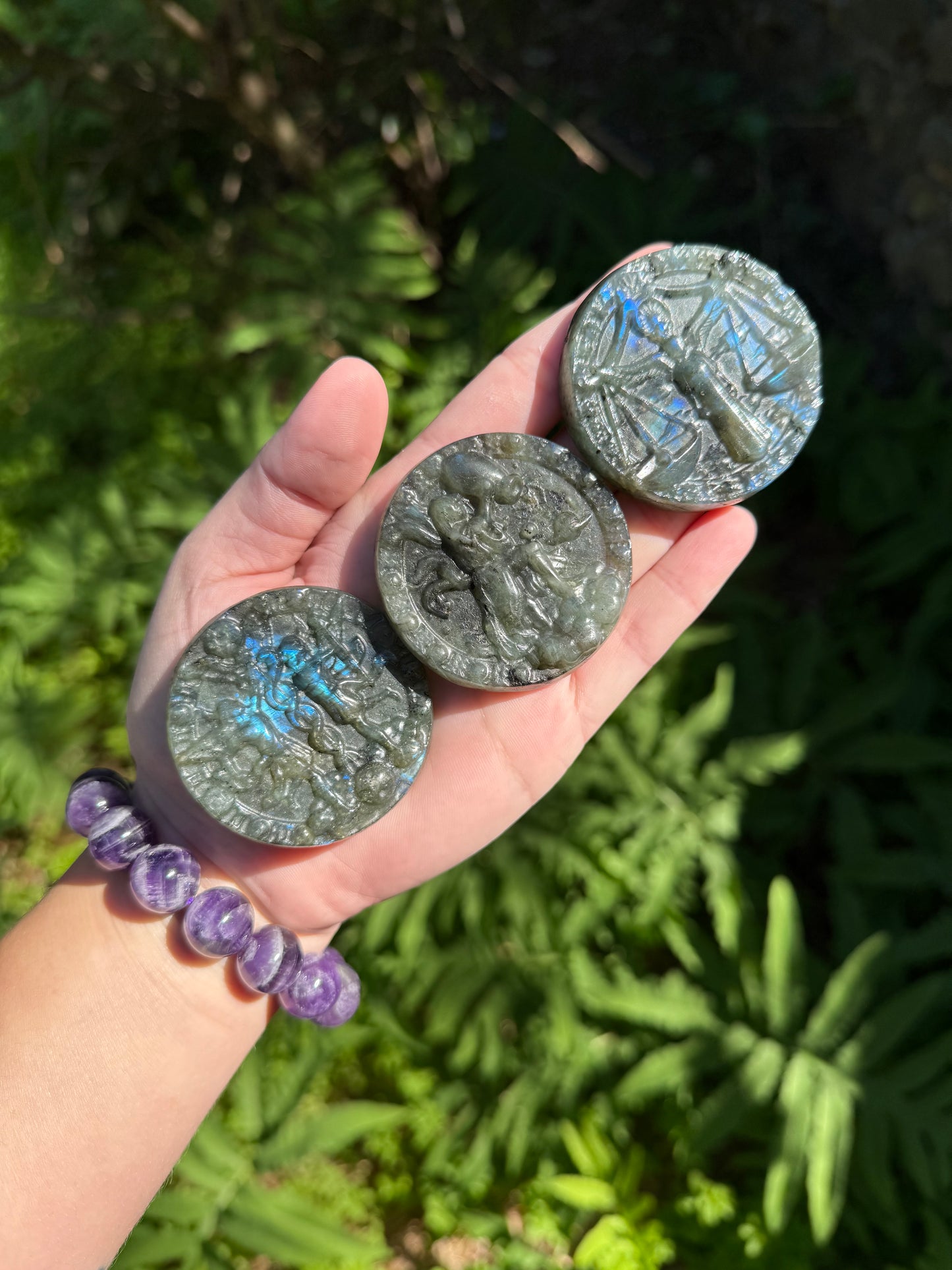 Labradorite Zodiac Carvings