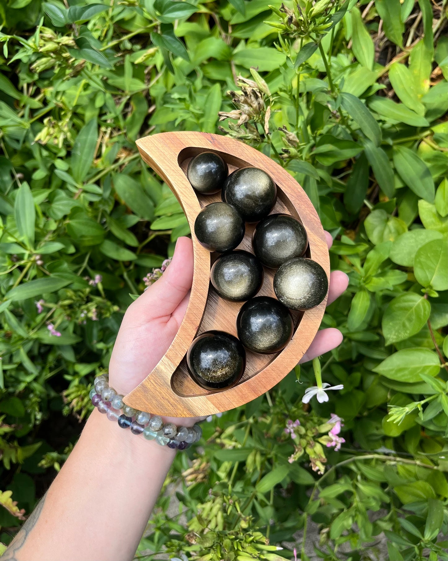 Gold Sheen Obsidian Spheres