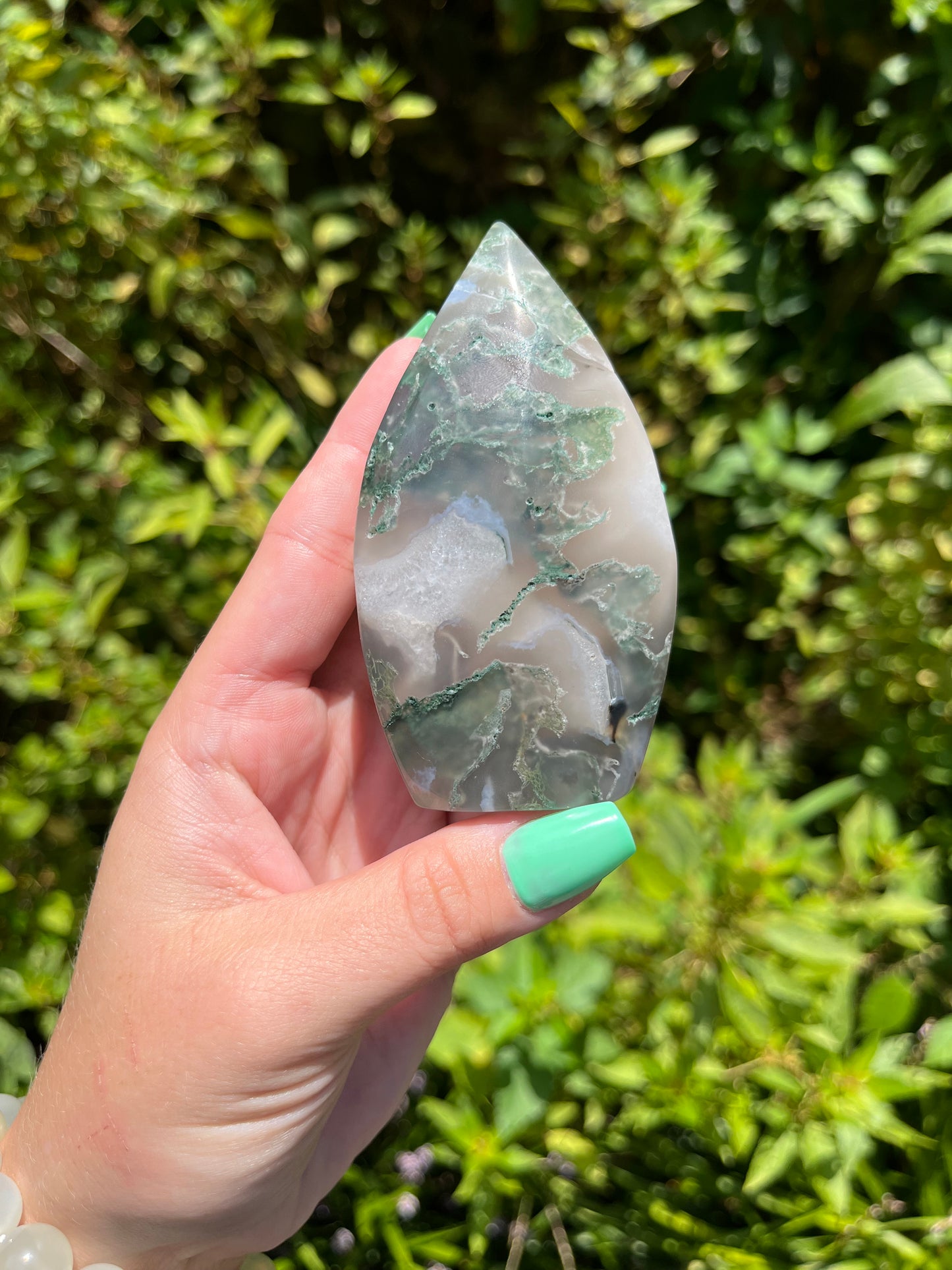 Moss Agate Teardrops