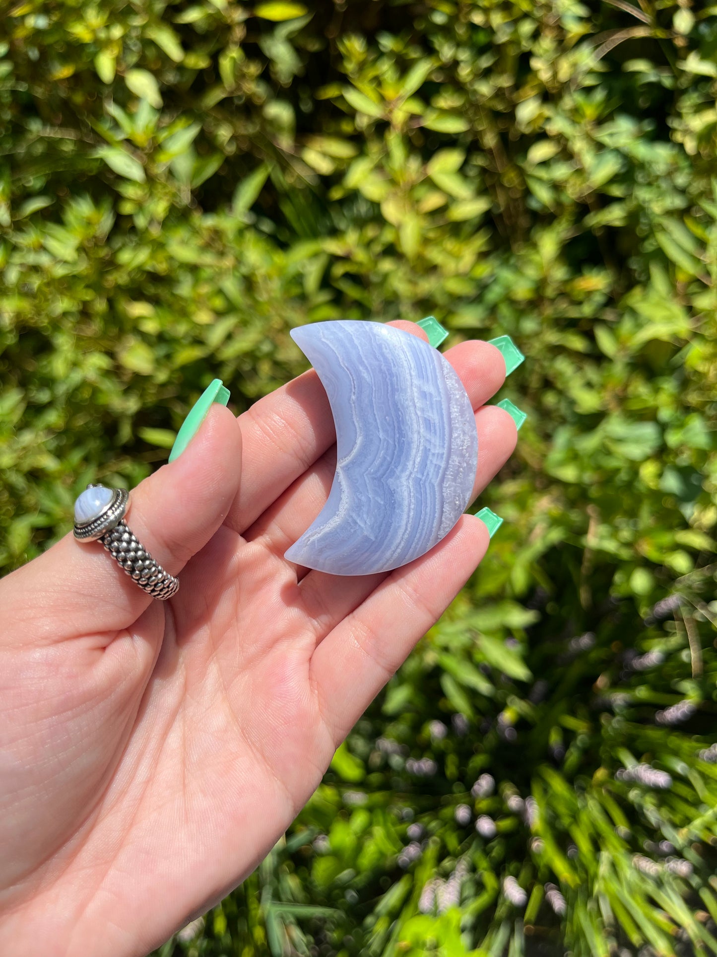 Blue Lace Agate Moons