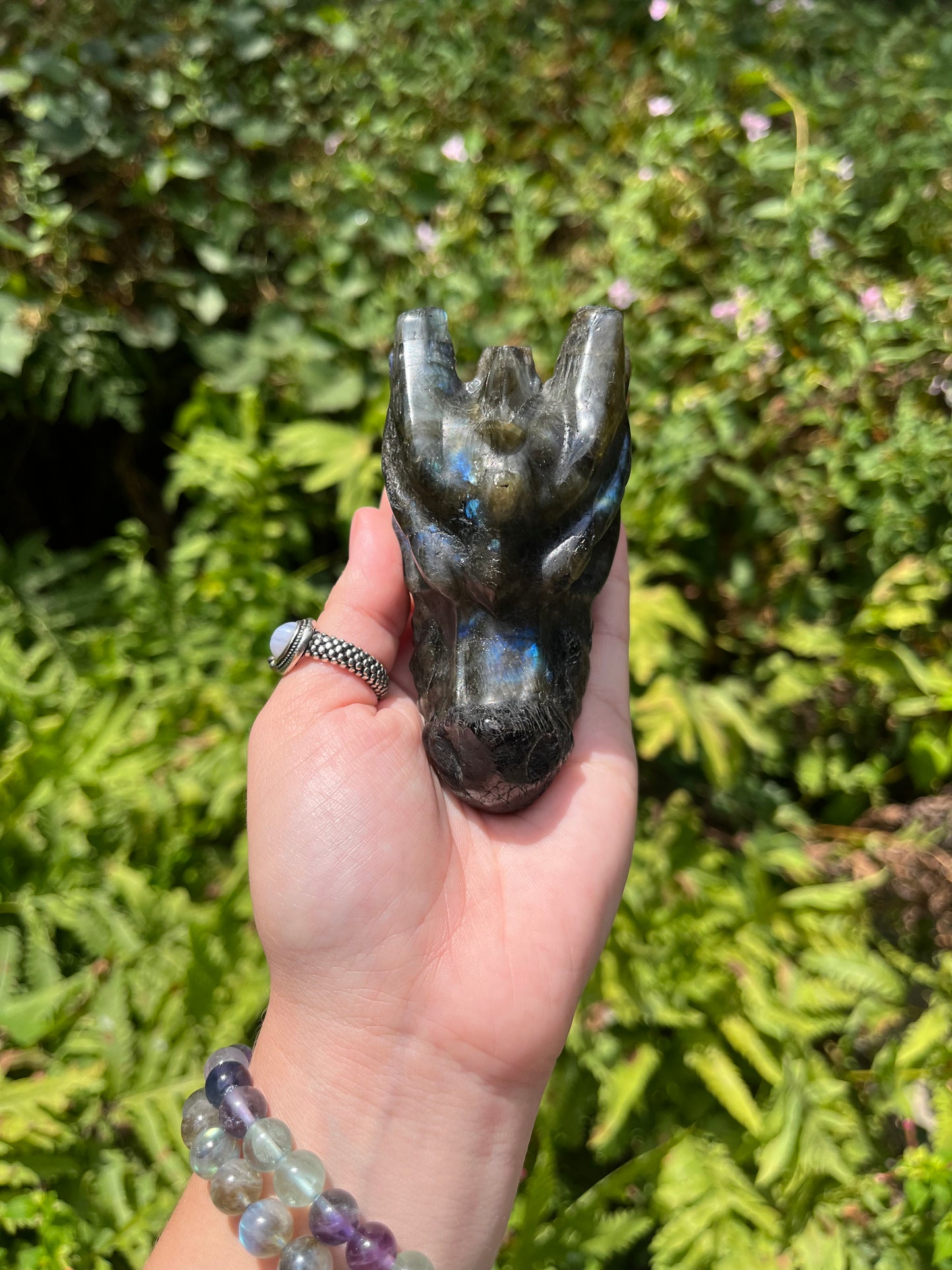 Labradorite Dragon Head