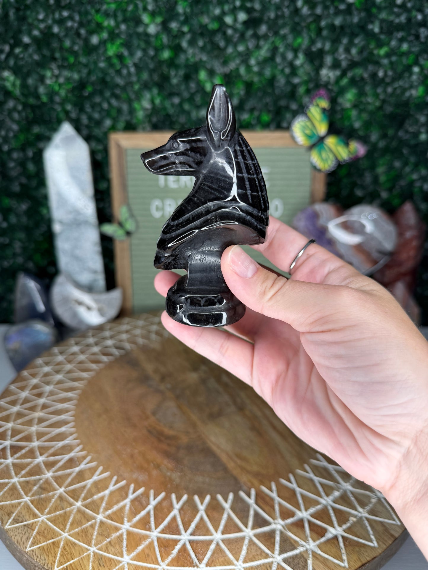 Obsidian Anubis Carving