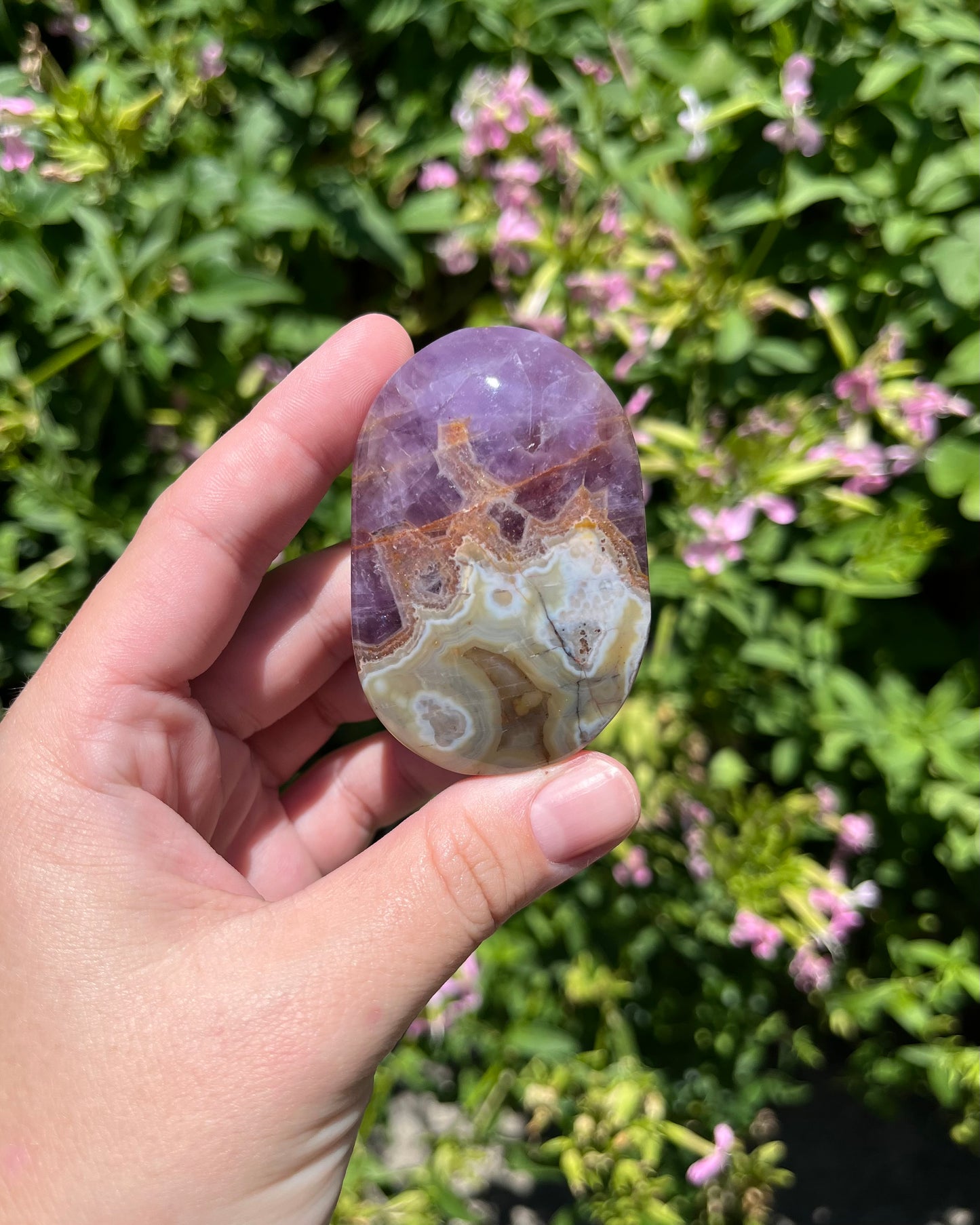 Amethyst Agate Palm Stones