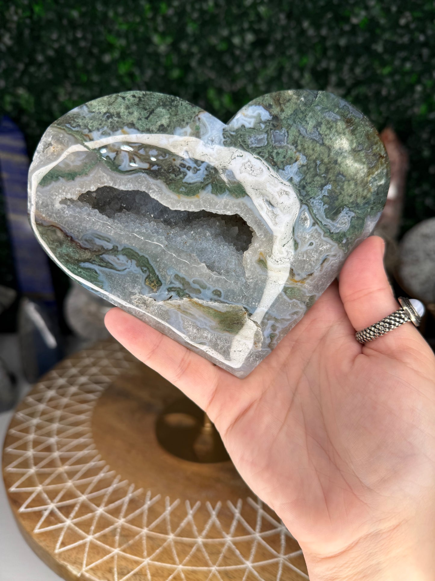 Moss Agate Heart