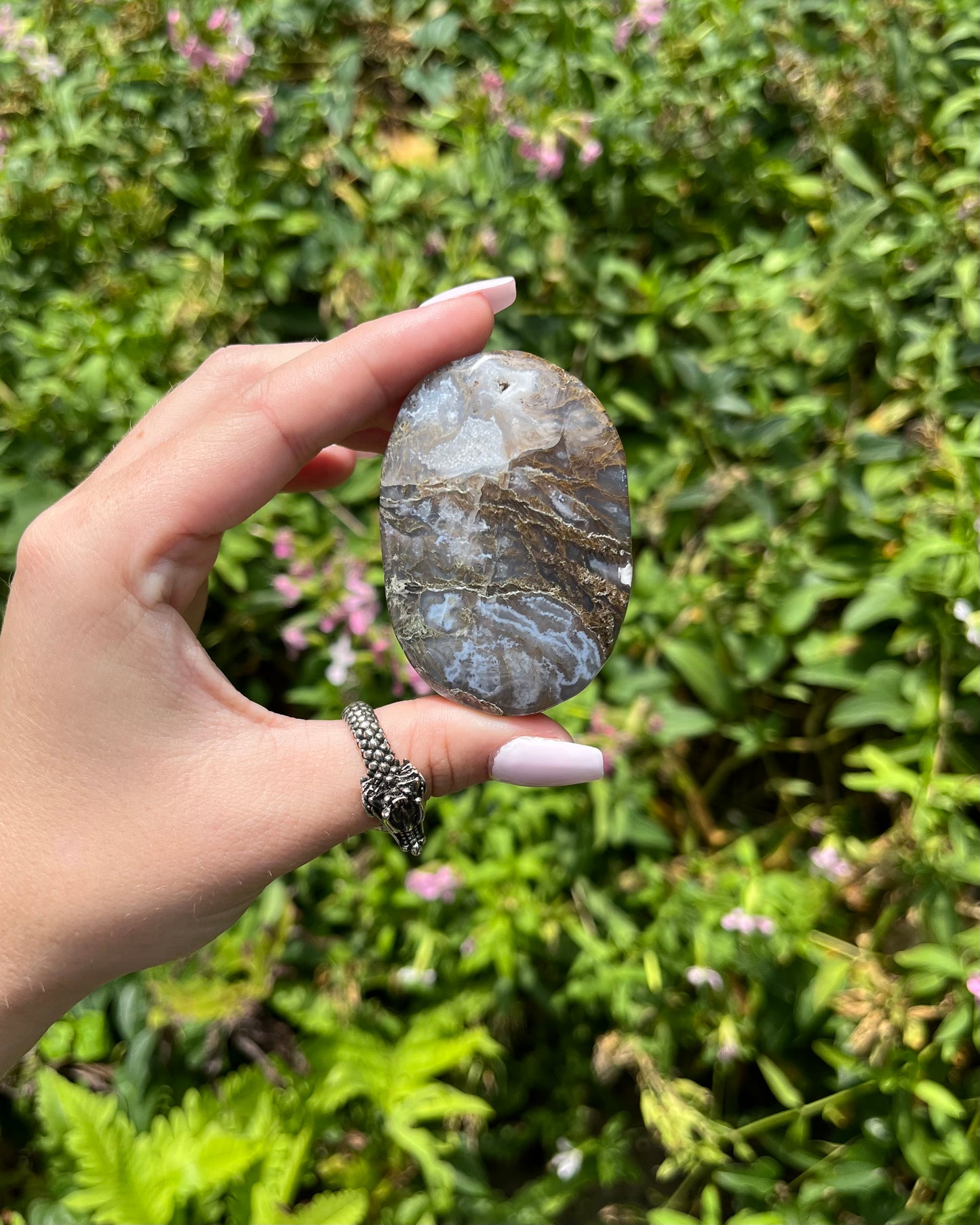 Moss Agate Palm Stones