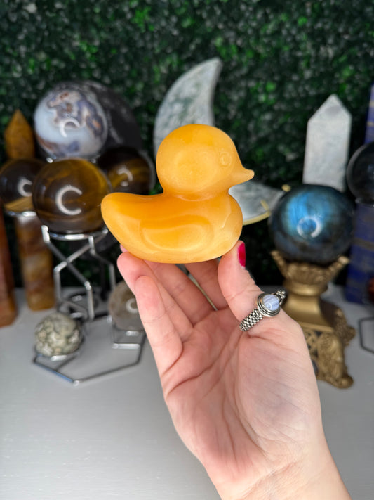 Orange Calcite Ducks