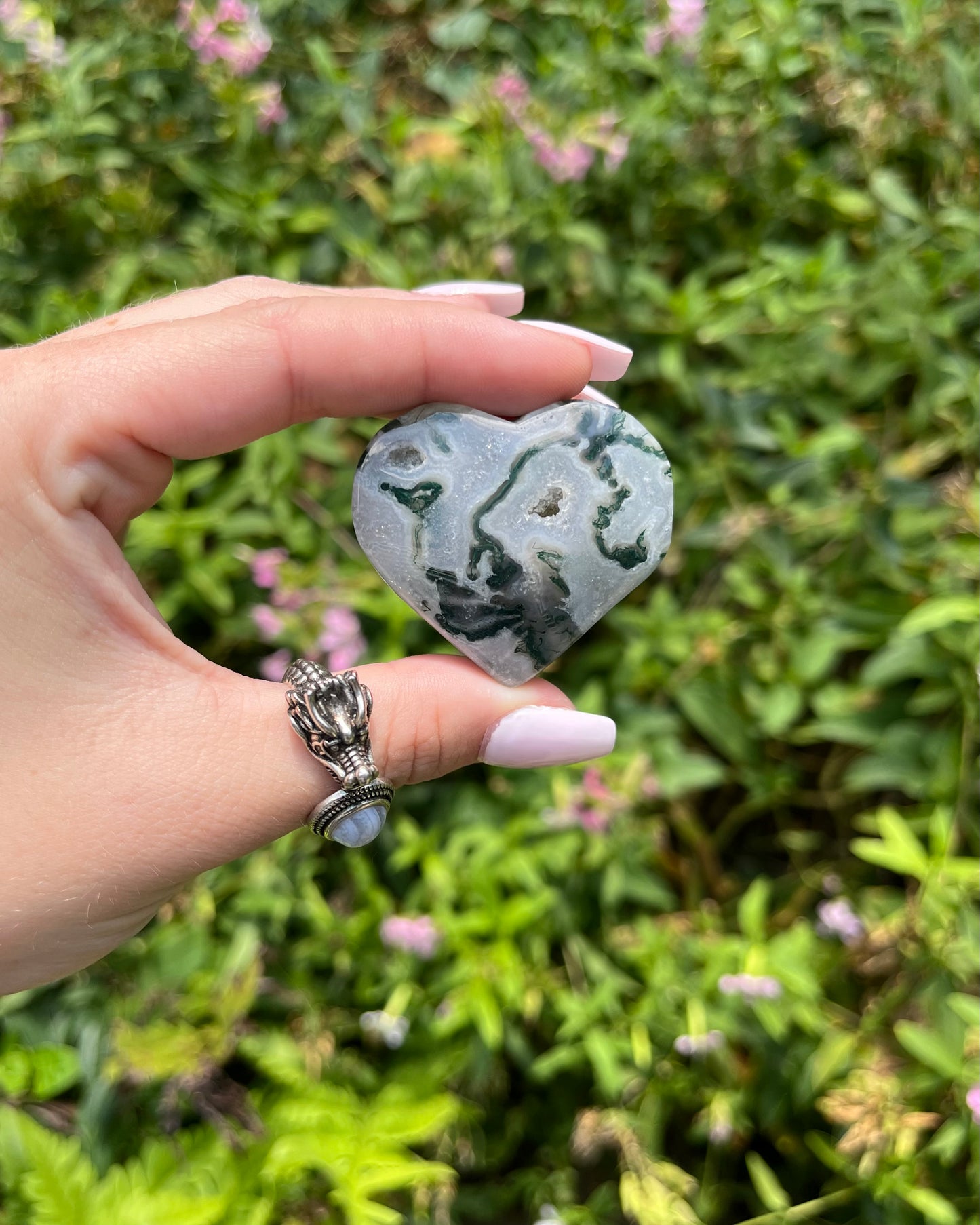 Moss Agate Hearts