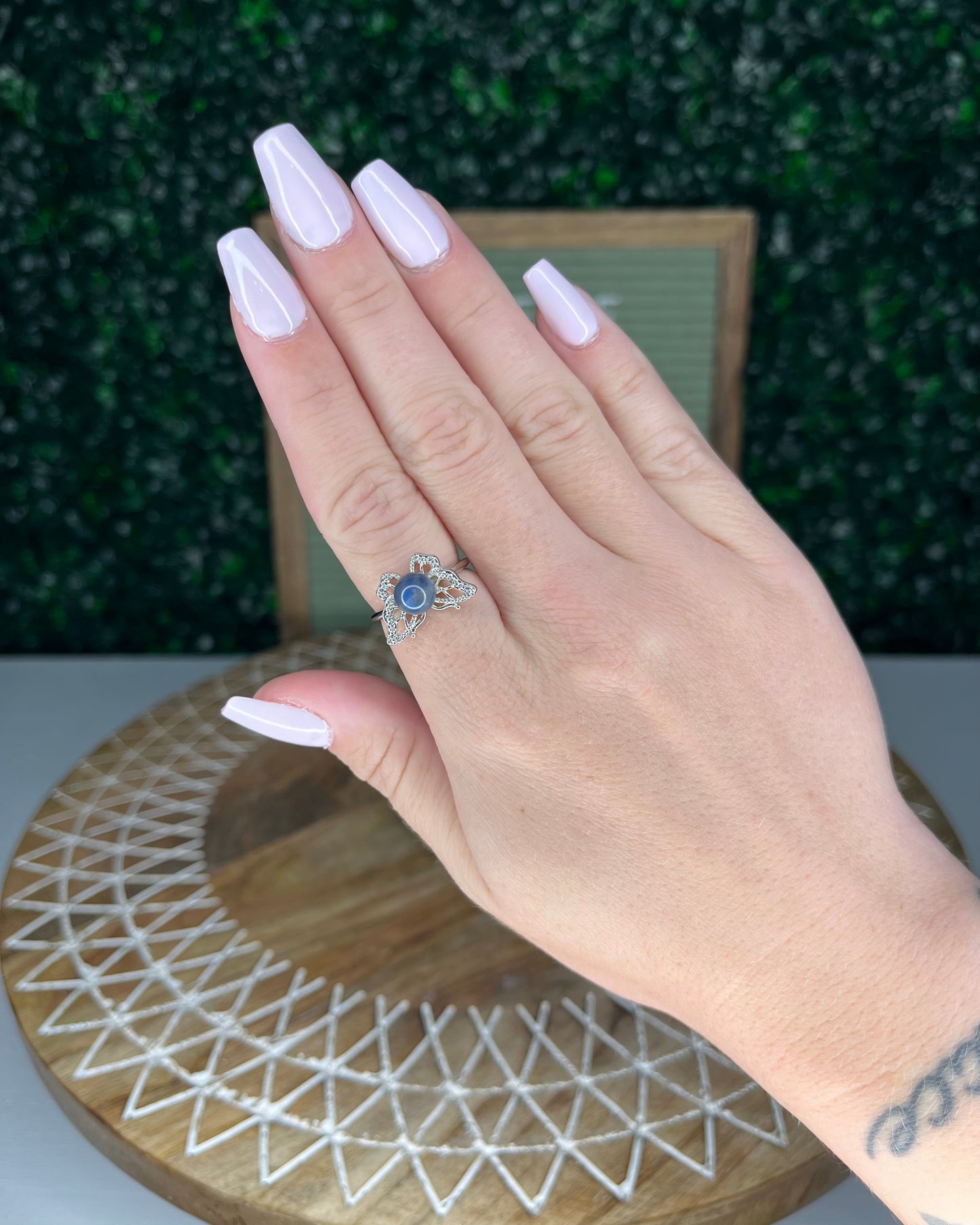 Labradorite Butterfly Rings