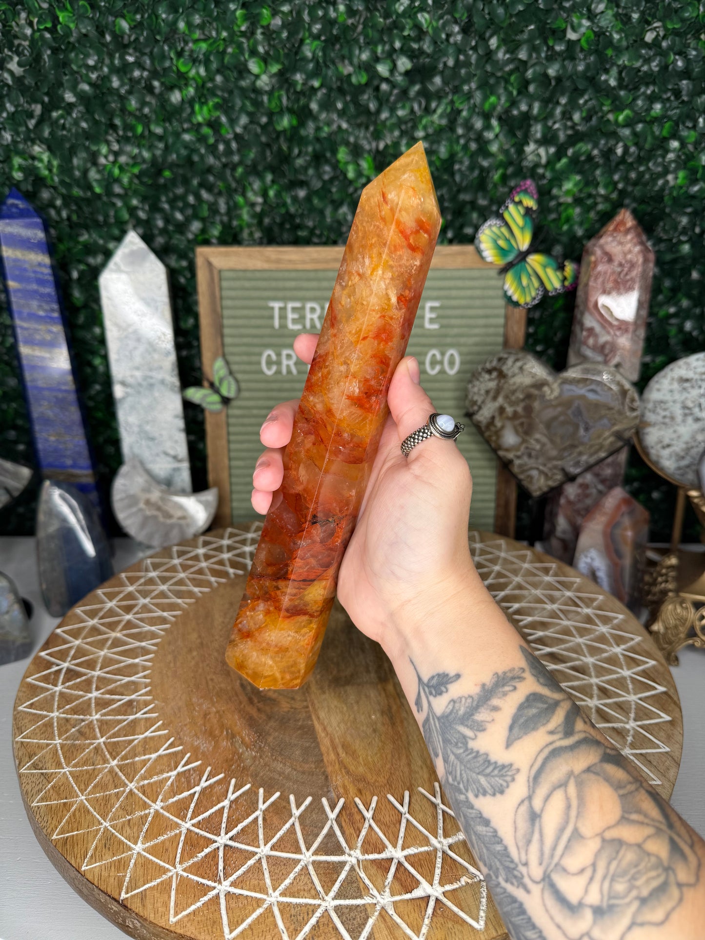 Golden Healer Mixed Fire Quartz Tower