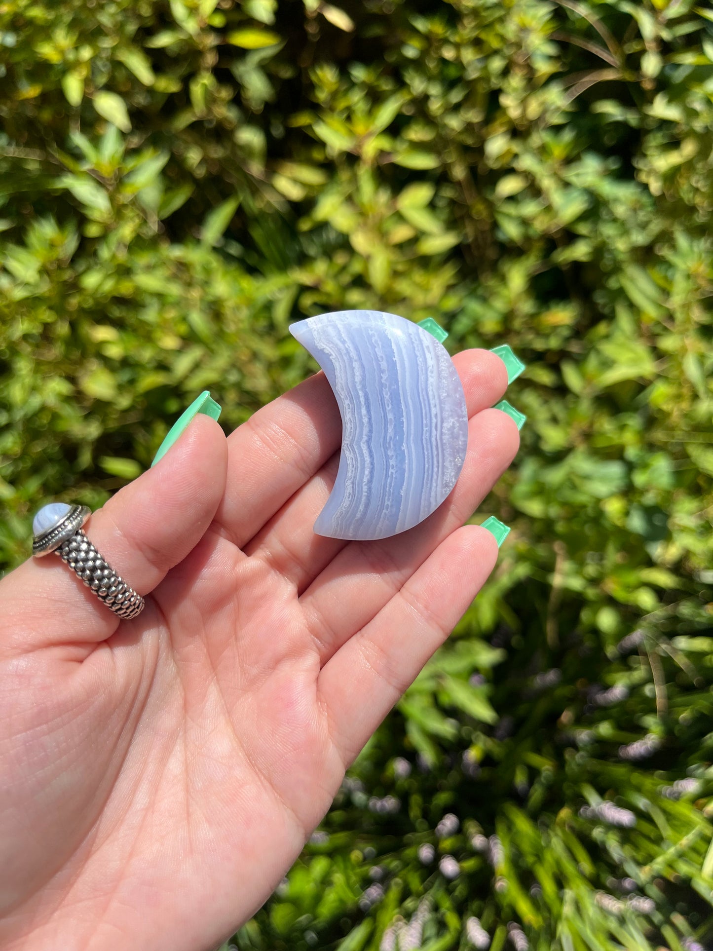 Blue Lace Agate Moons