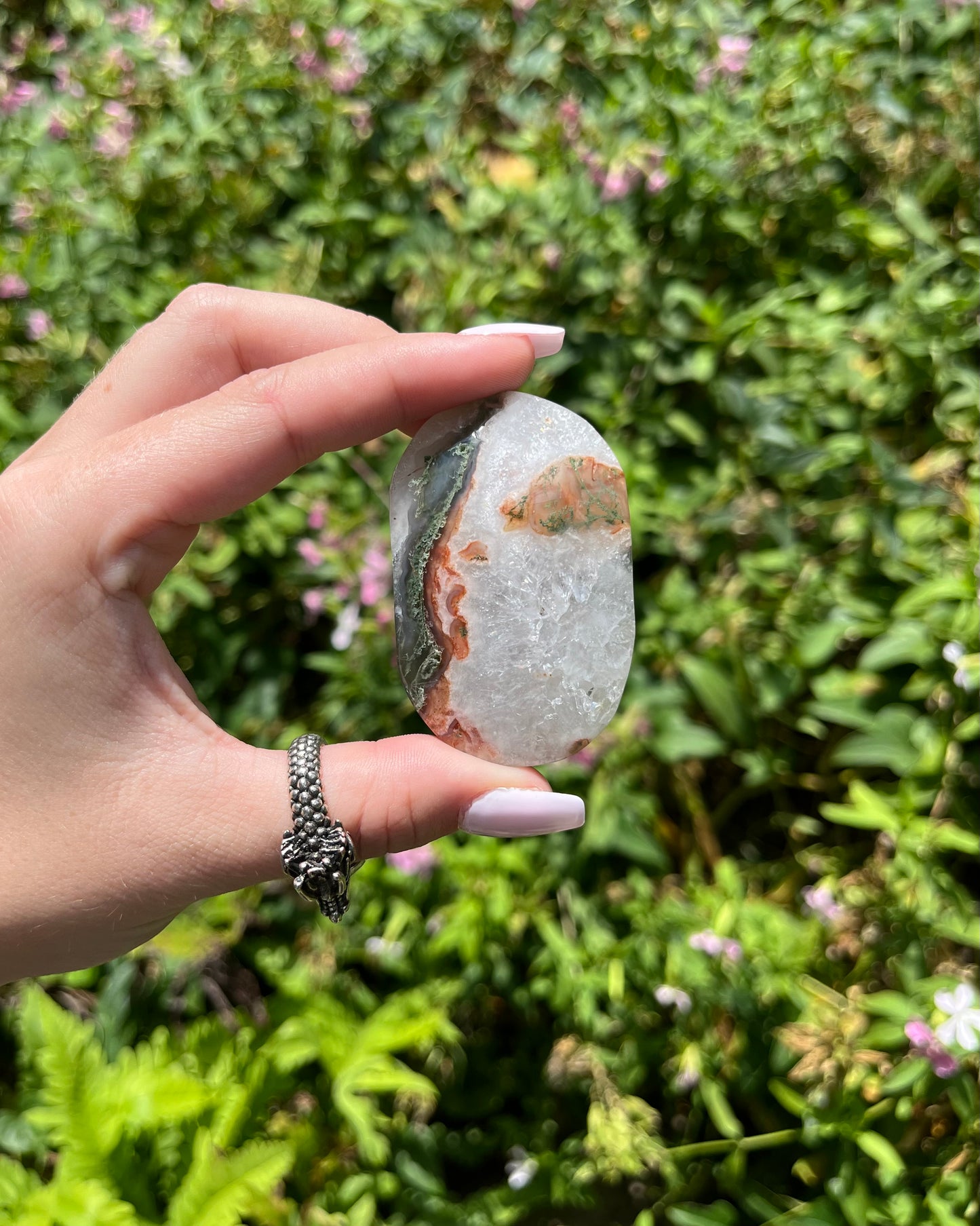 Moss Agate Palm Stones