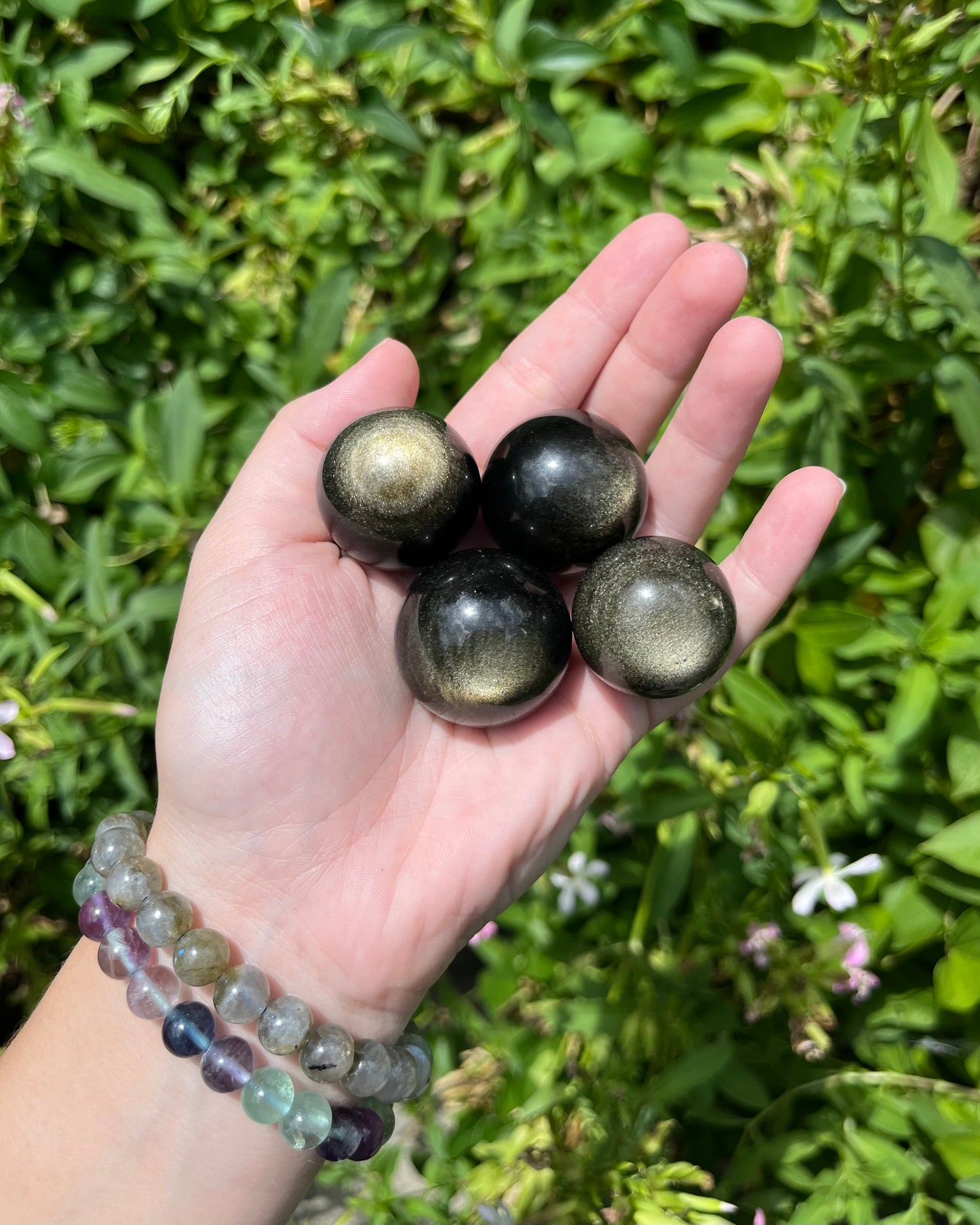 Gold Sheen Obsidian Spheres