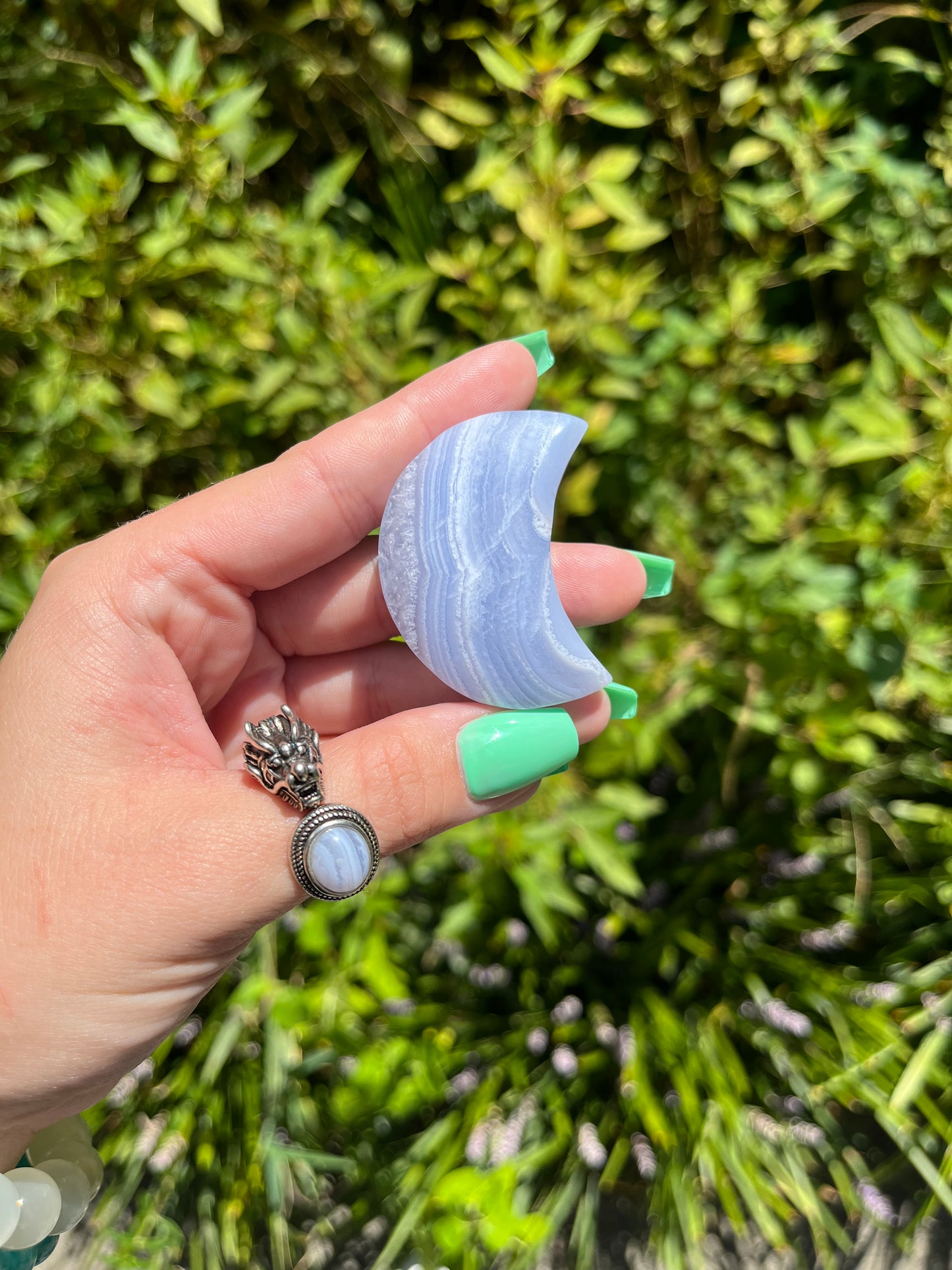 Blue Lace Agate Moons