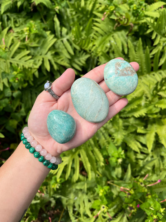 Amazonite Palm Stones