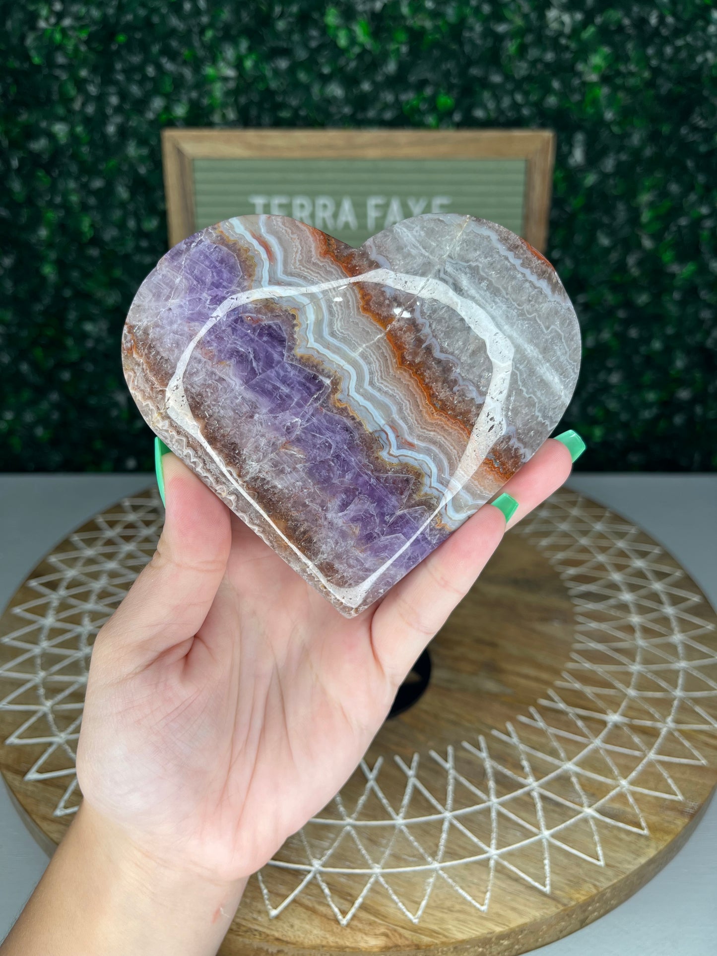 Amethyst Crazy Lace Agate Heart