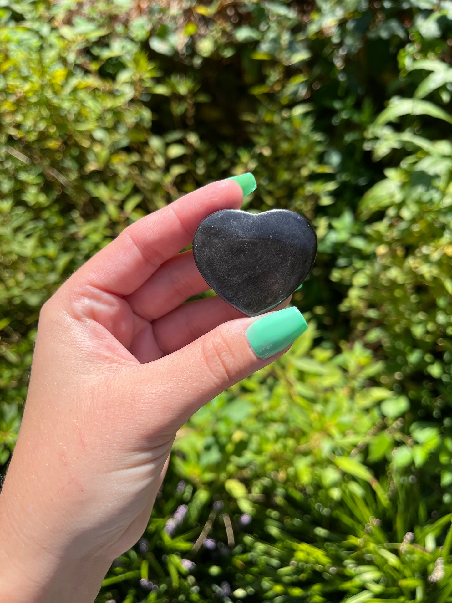 Silver Sheen Obsidian Hearts