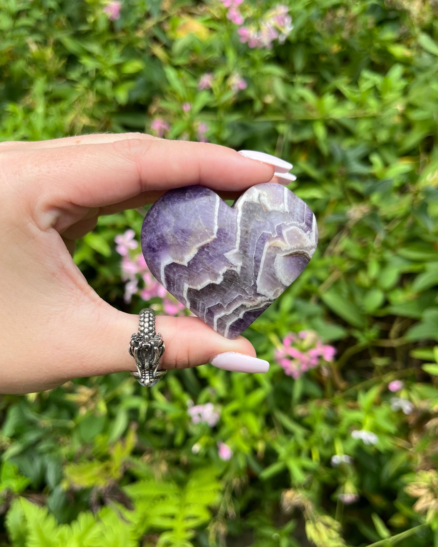 Chevron Amethyst Hearts