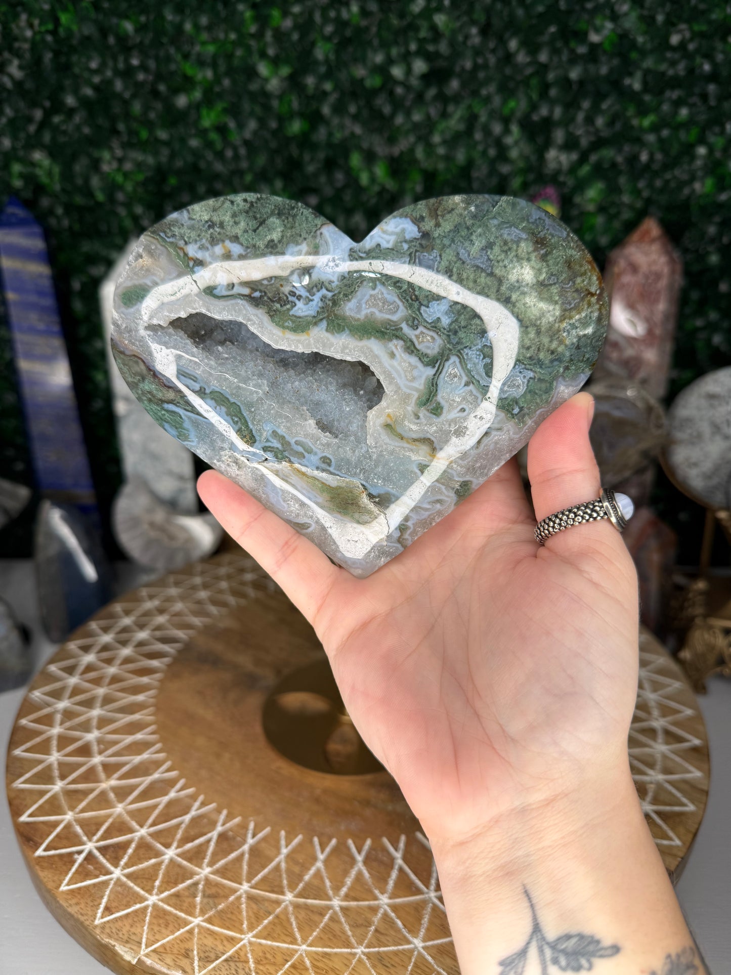 Moss Agate Heart