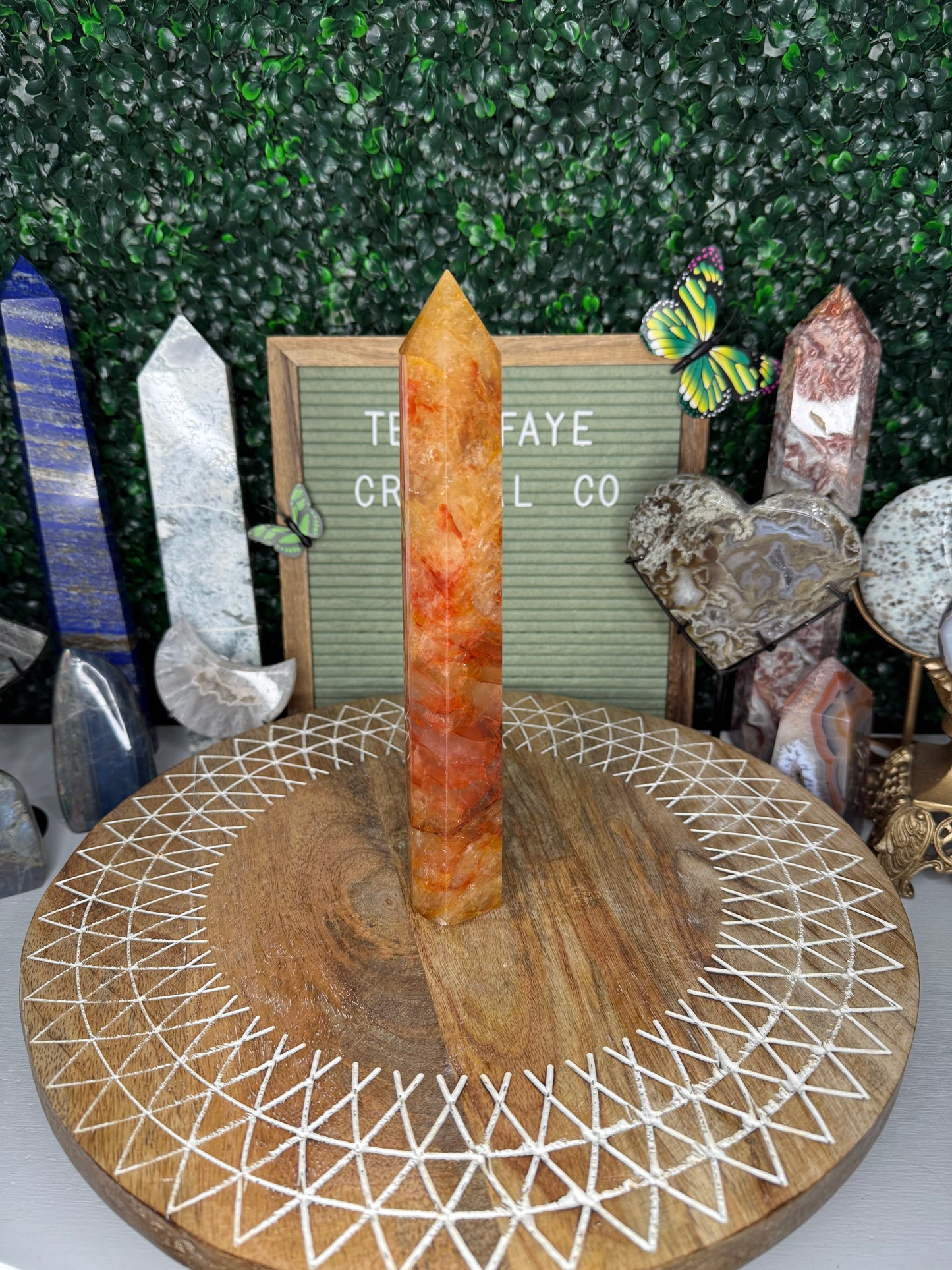 Golden Healer Mixed Fire Quartz Tower