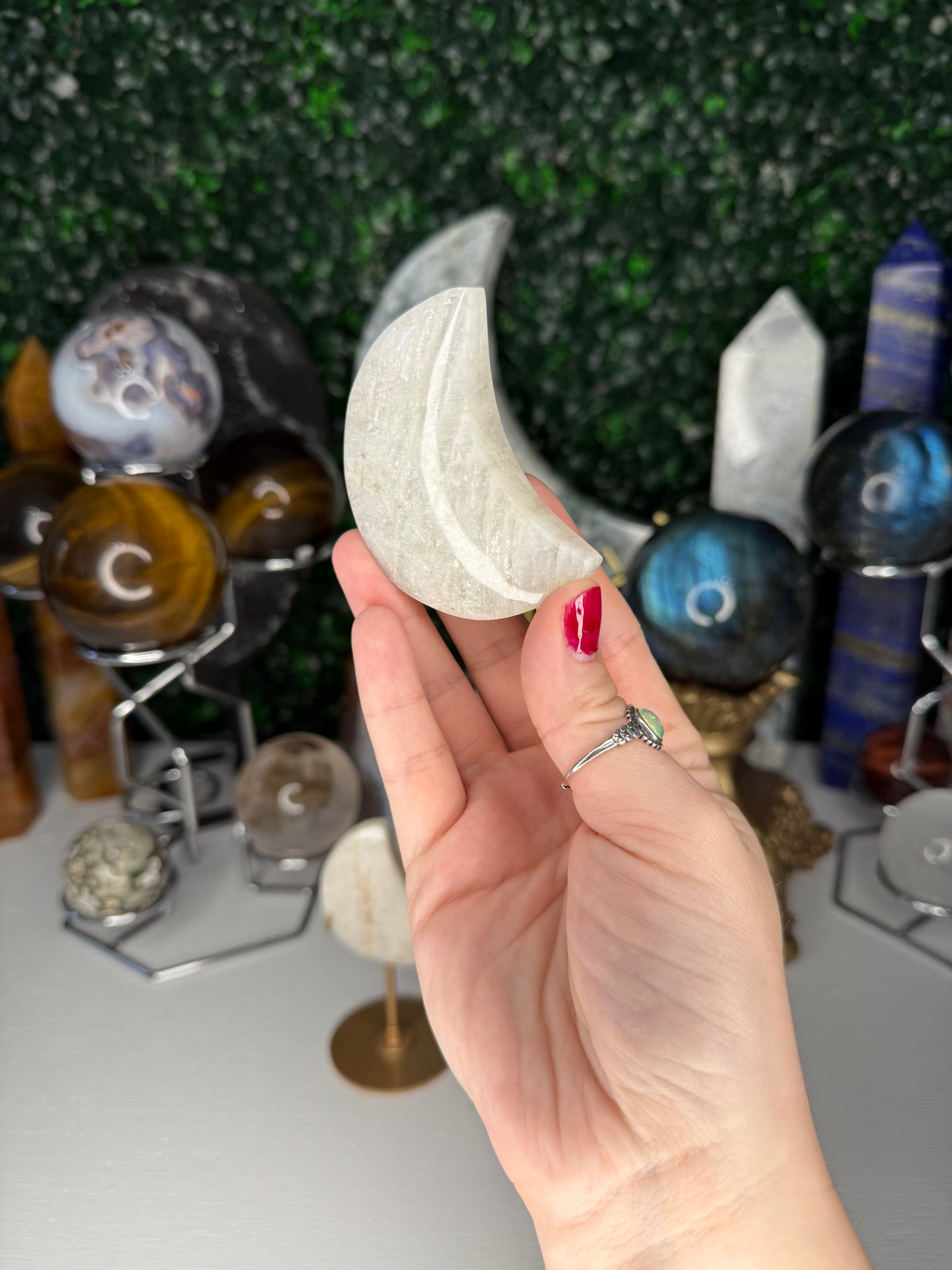 White Moonstone Moons