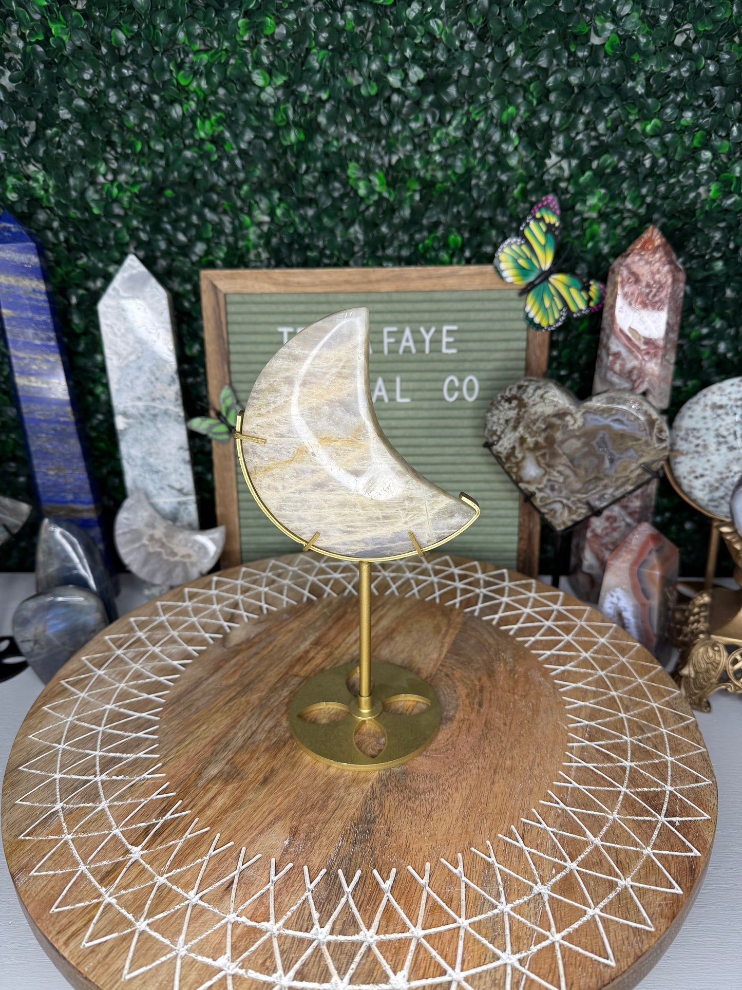 Moonstone Moon On Stand