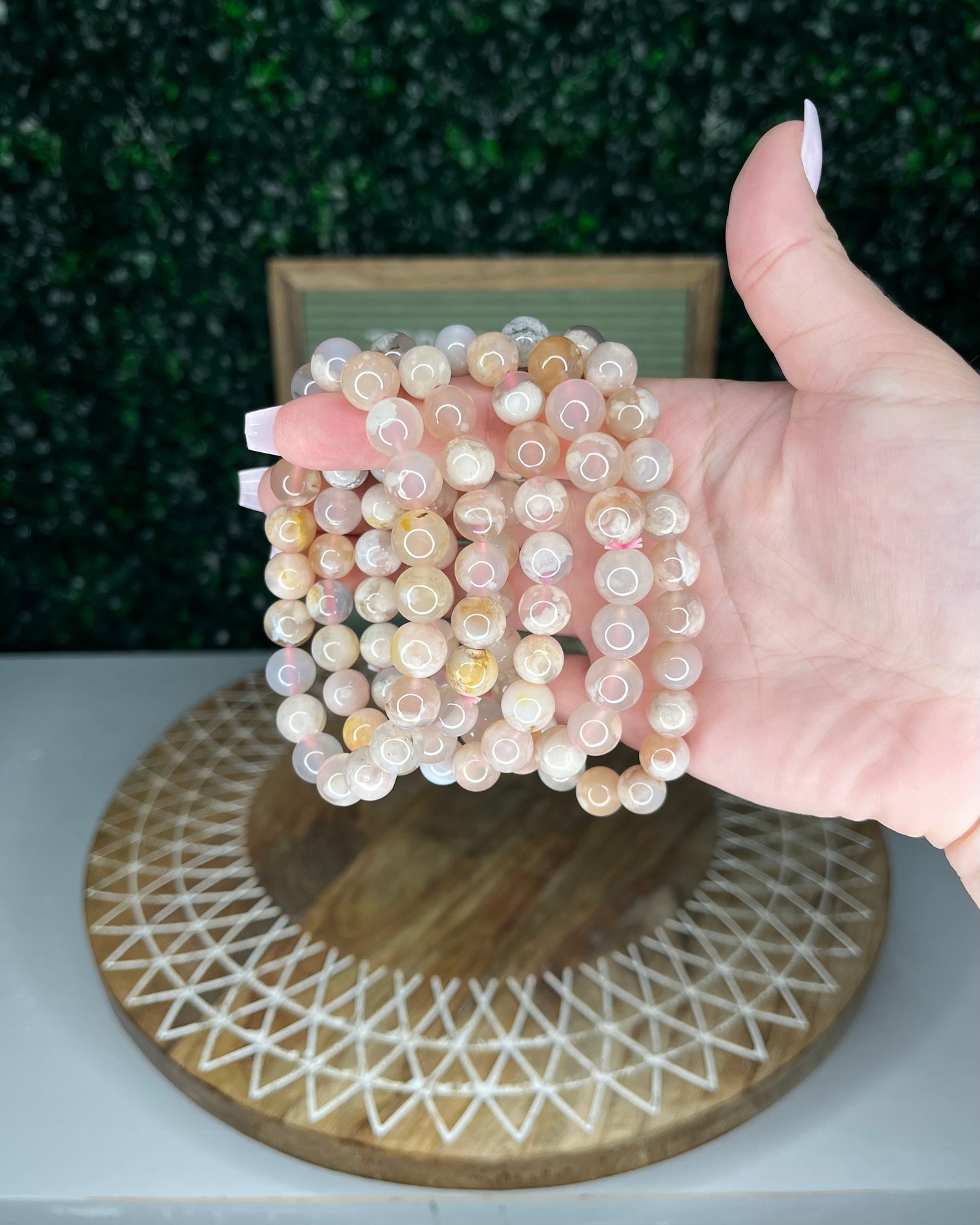 Flower Agate Bracelets