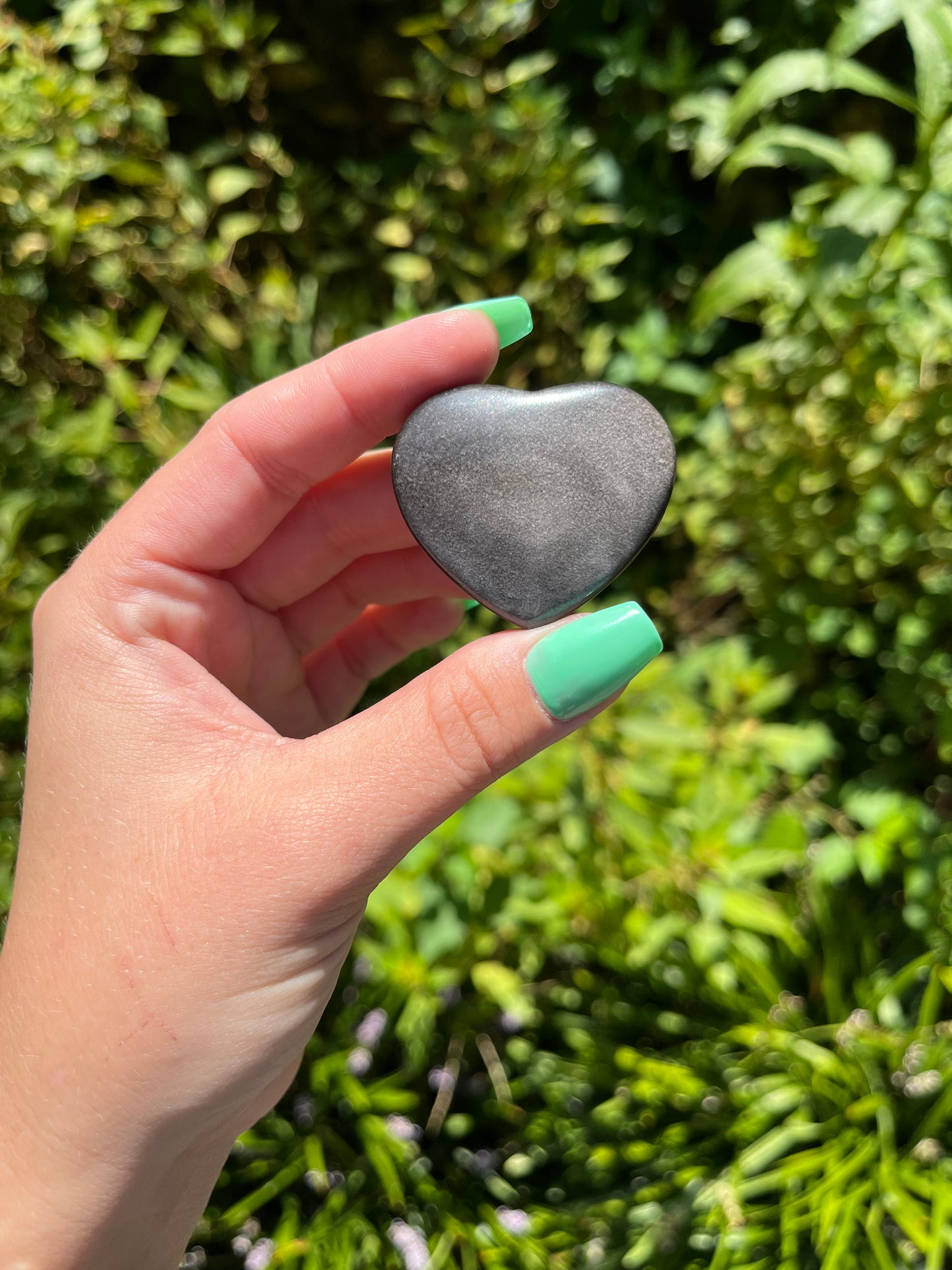 Silver Sheen Obsidian Hearts