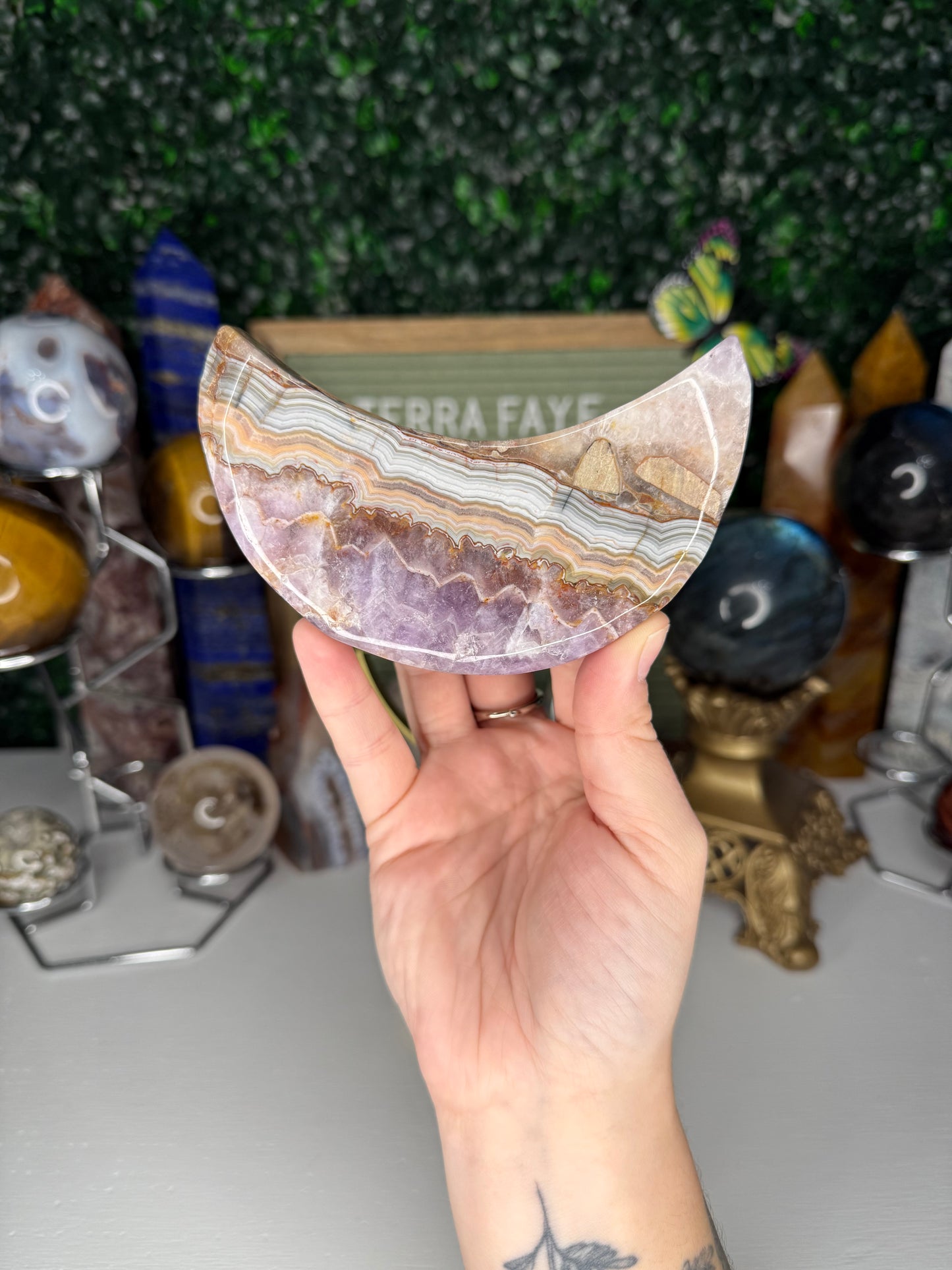 Amethyst Crazy Lace Agate Moon