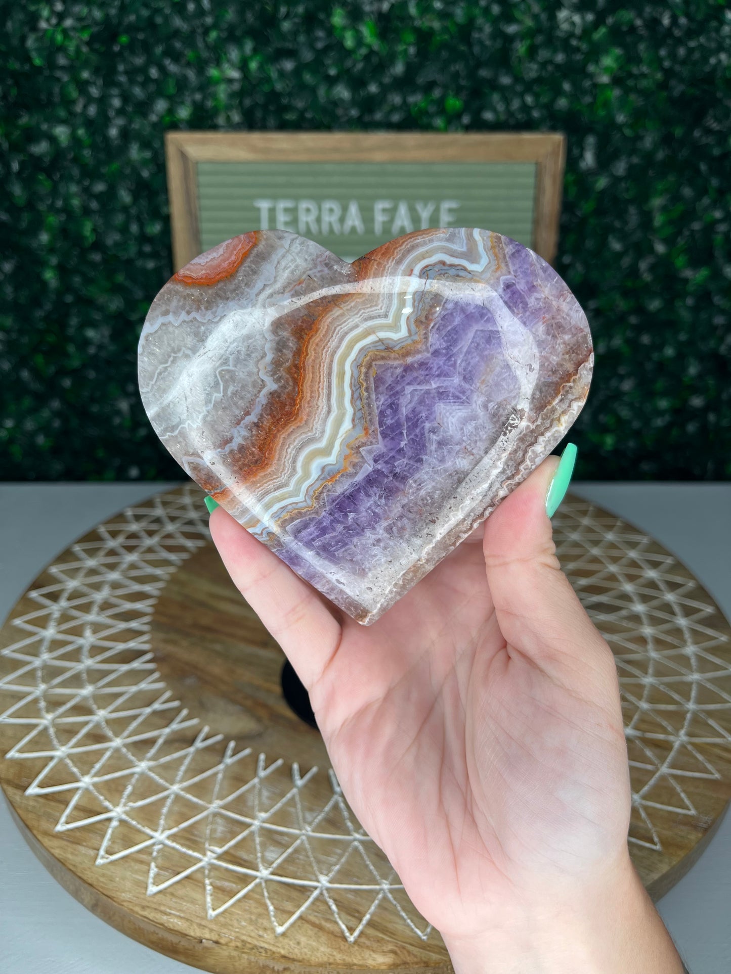 Amethyst Crazy Lace Agate Heart