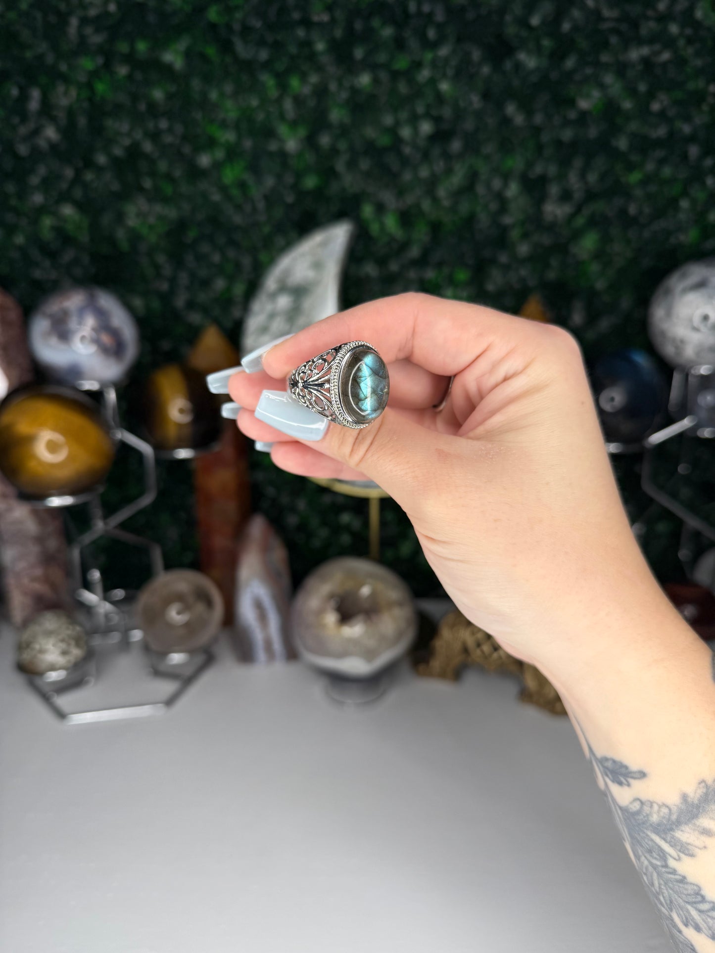 Chunky Labradorite Butterfly Rings