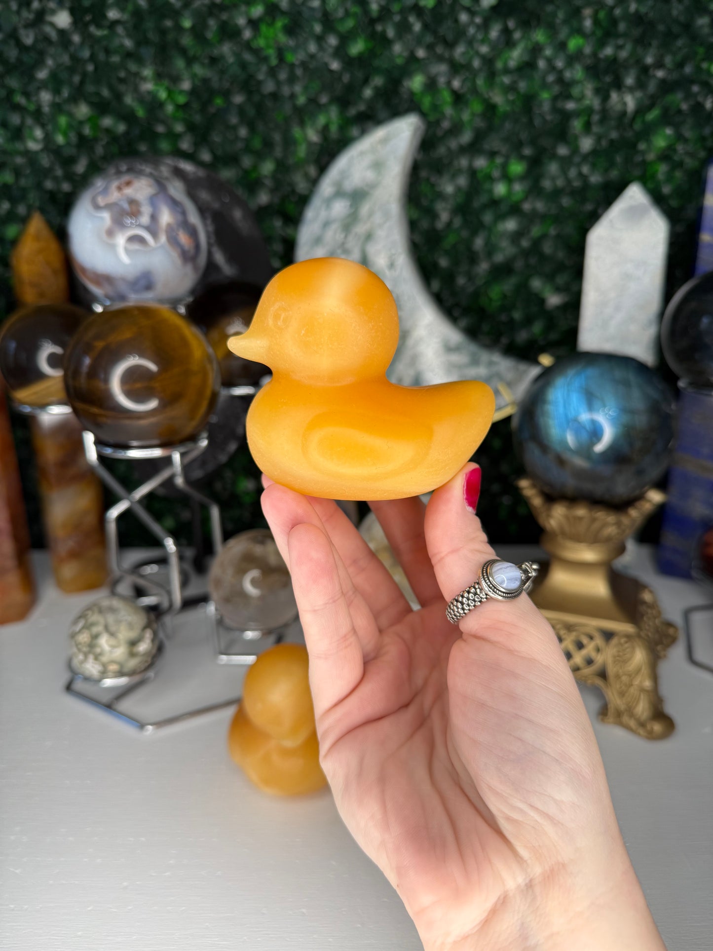 Orange Calcite Ducks