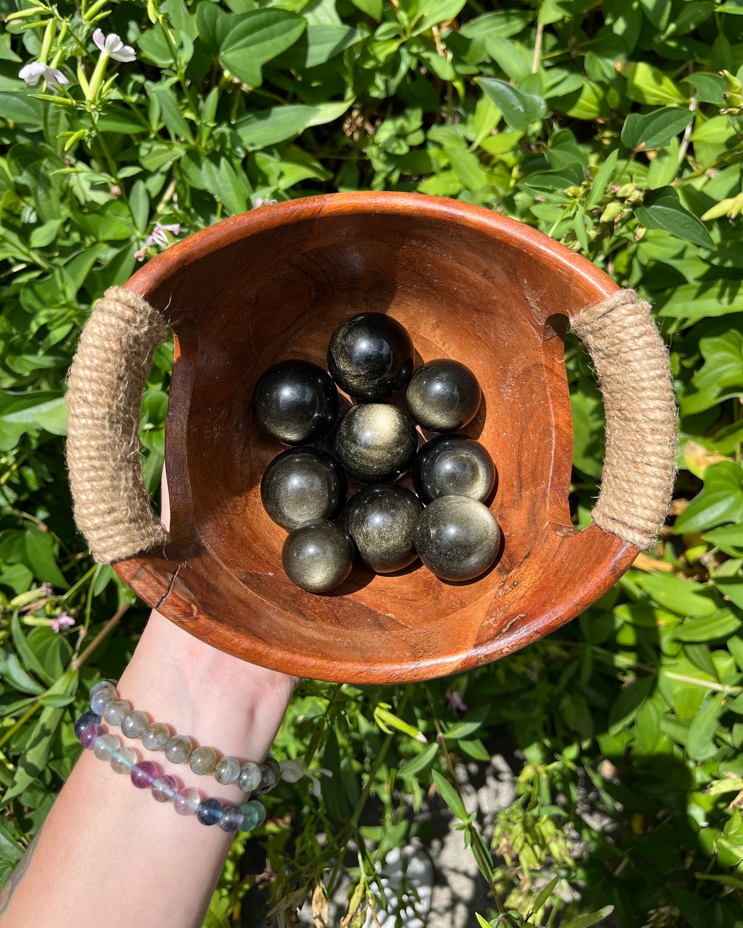 Gold Sheen Obsidian Spheres