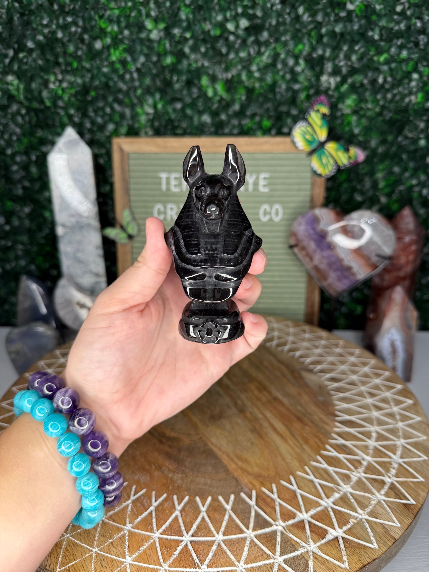 Obsidian Anubis Carving