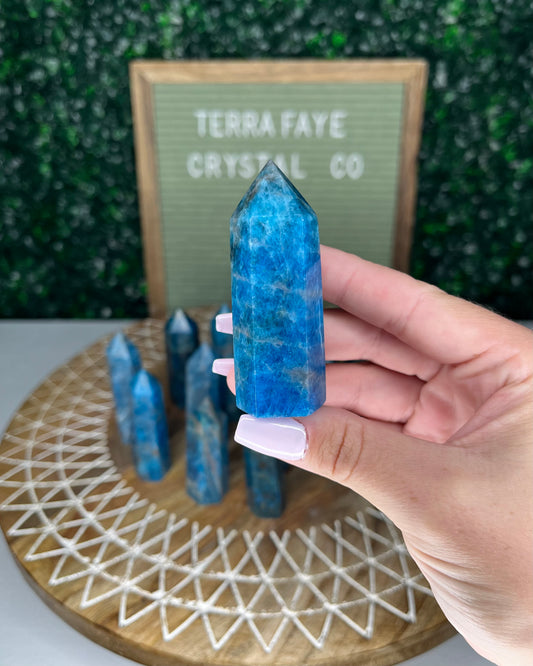 Blue Apatite Points