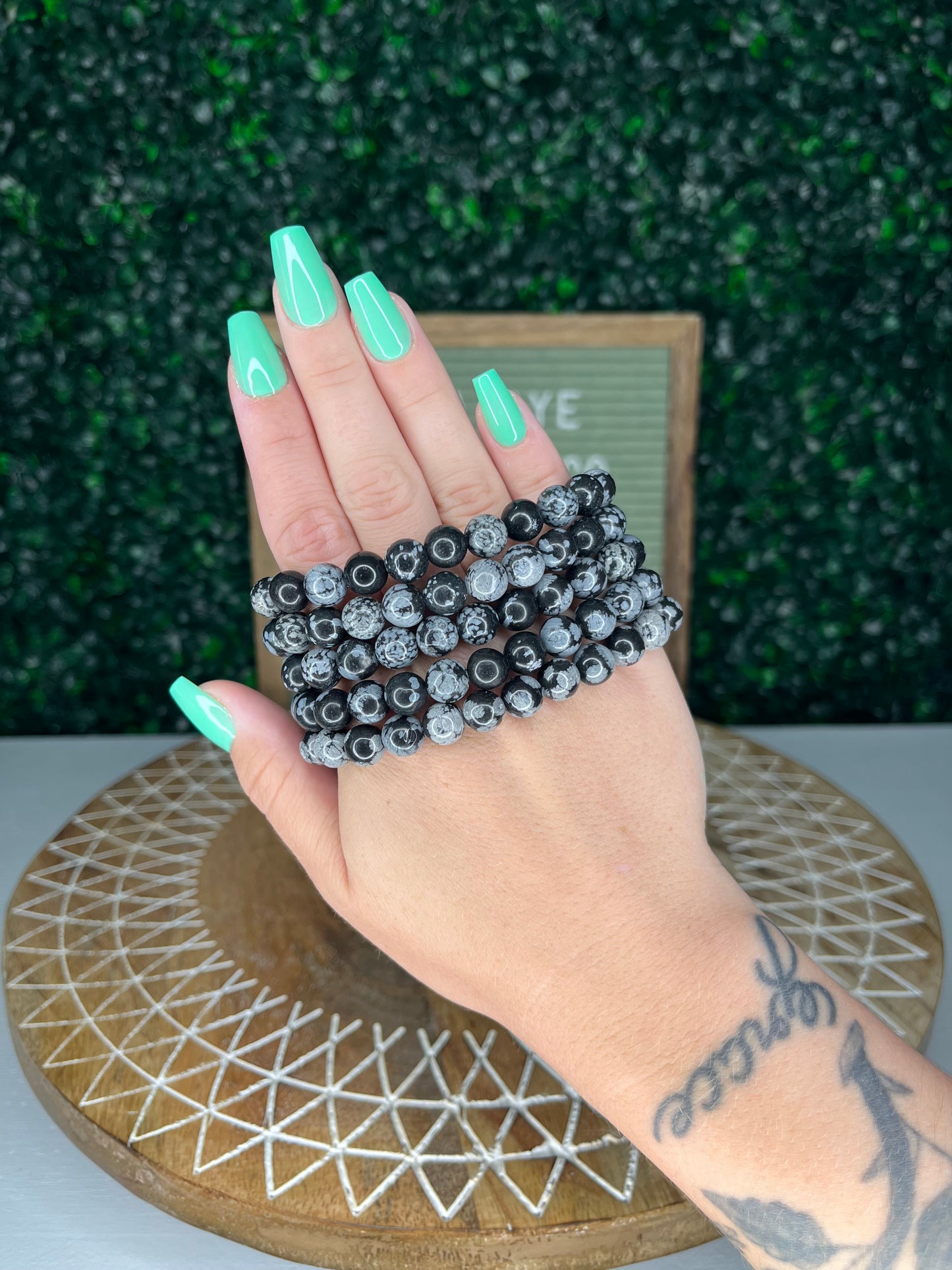 Snowflake Obsidian Bracelets