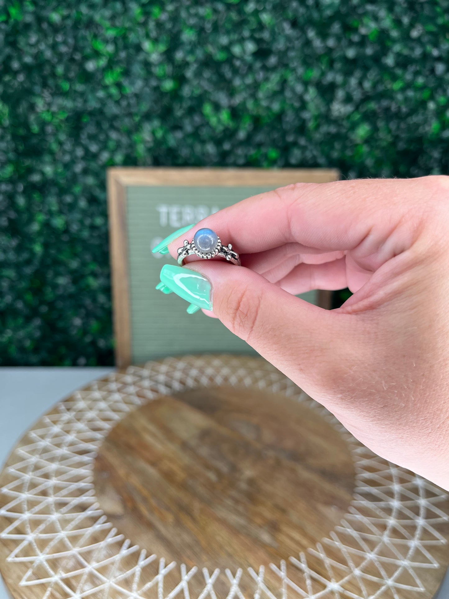 Labradorite Sunflower Rings