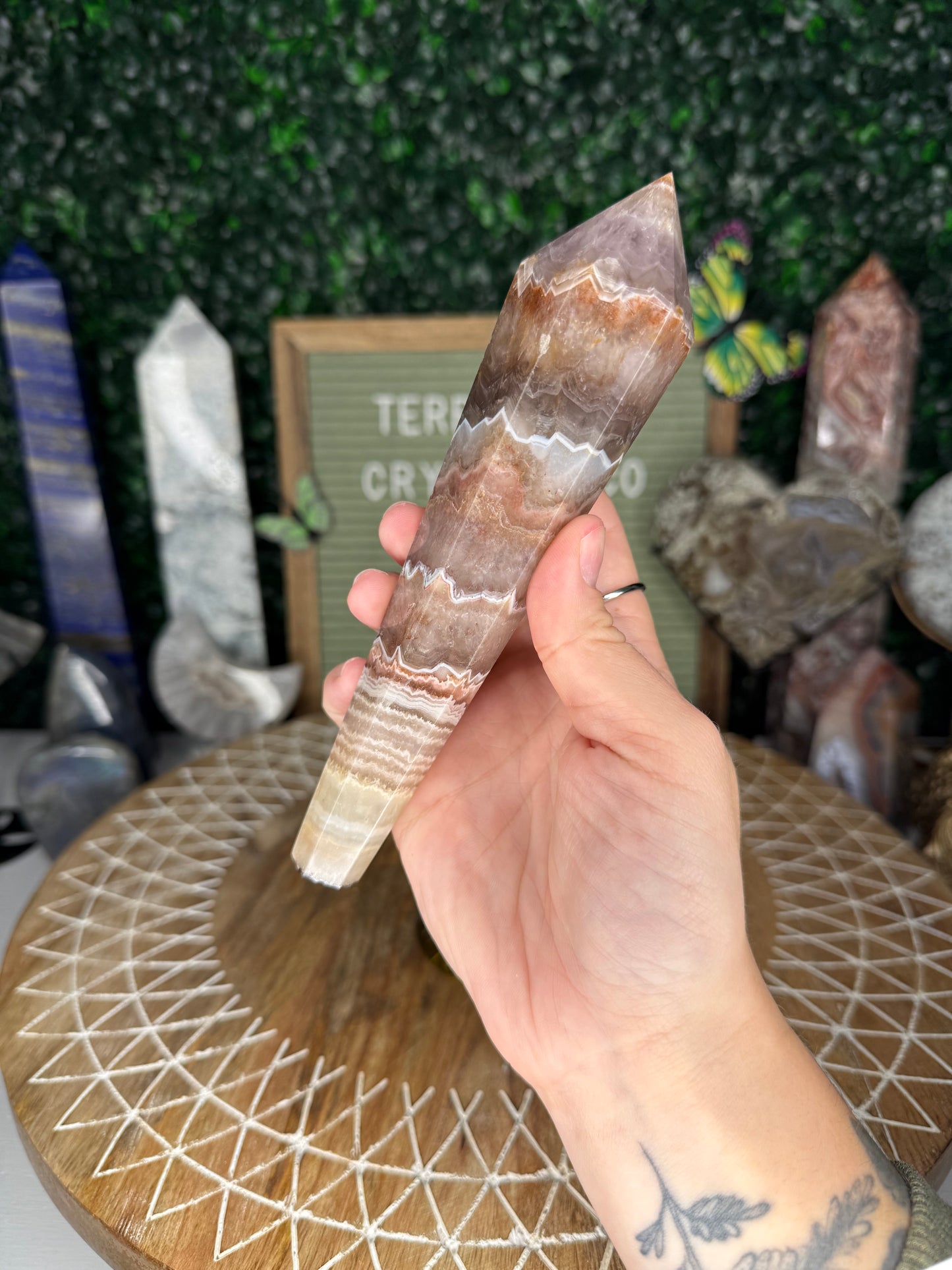 Amethyst Mixed Crazy Lace Agate Wand