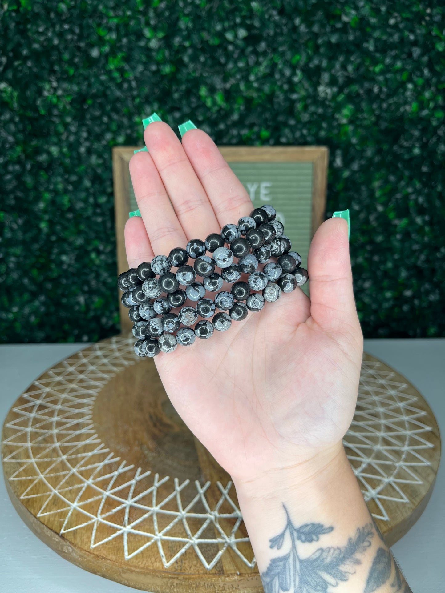 Snowflake Obsidian Bracelets